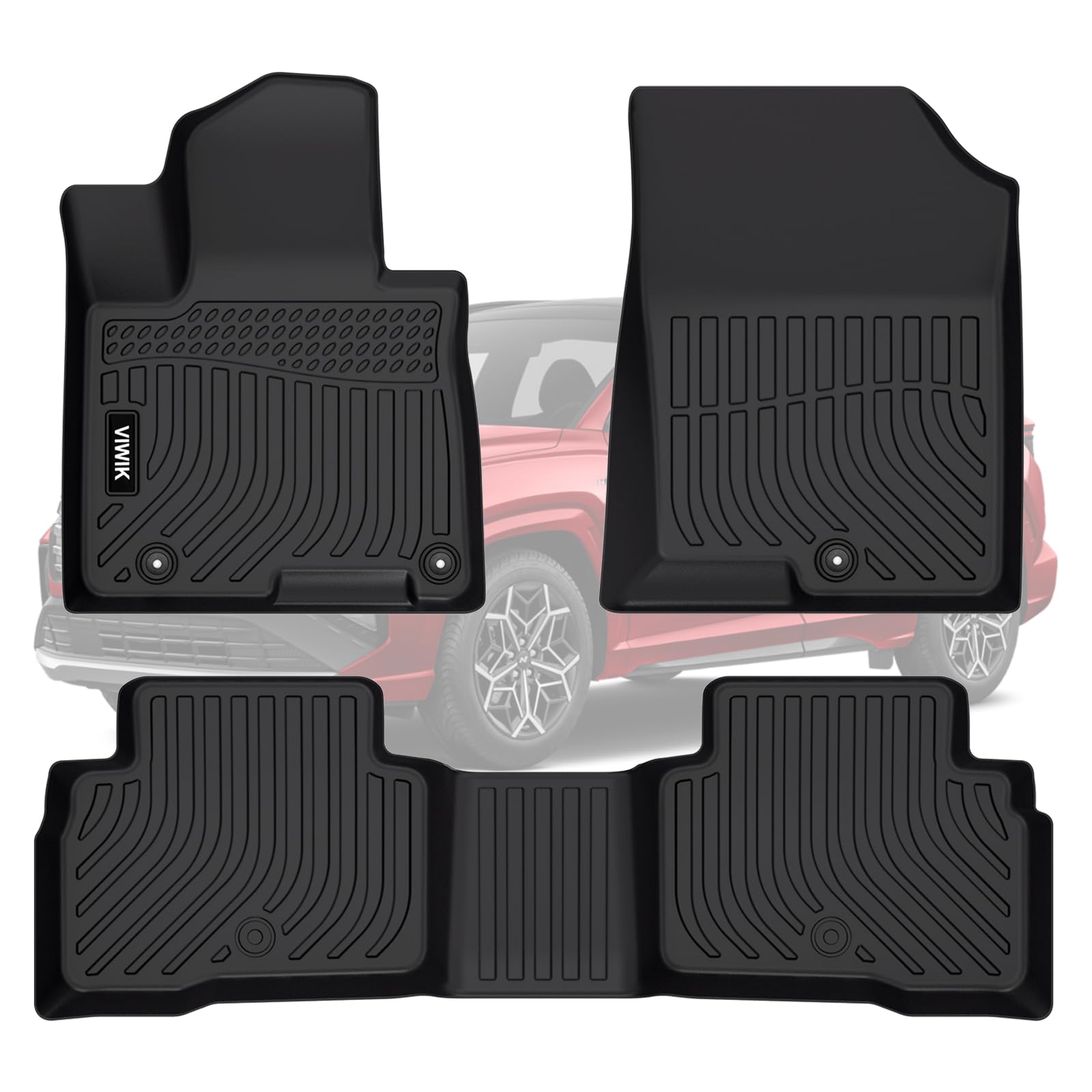 Viwik Floor Mats For Hyundai Tucson Hybrid 2024-2022, Anti Slip 3D Floor Liners, Tpe Waterproof Car Mats, Custom Fit All Weather