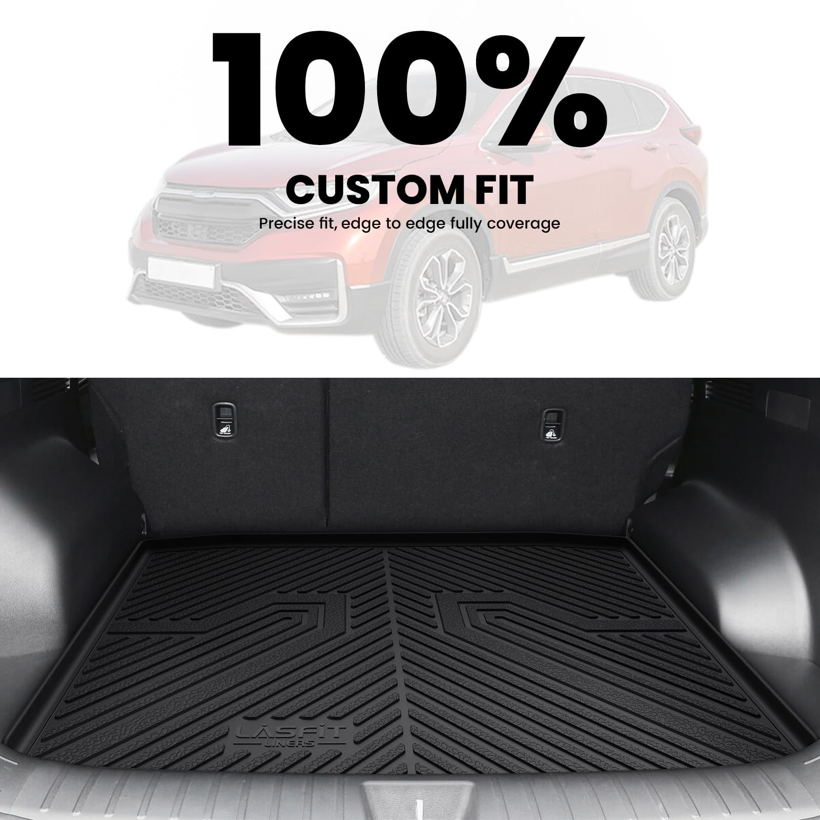 Lasfit Trunk Mat For Honda Cr-V 2017 2018 2019 2020 2021 2022 (Fuel Model), All Weather Custom Fit Tpe Cargo Mat Cargo Tray In L