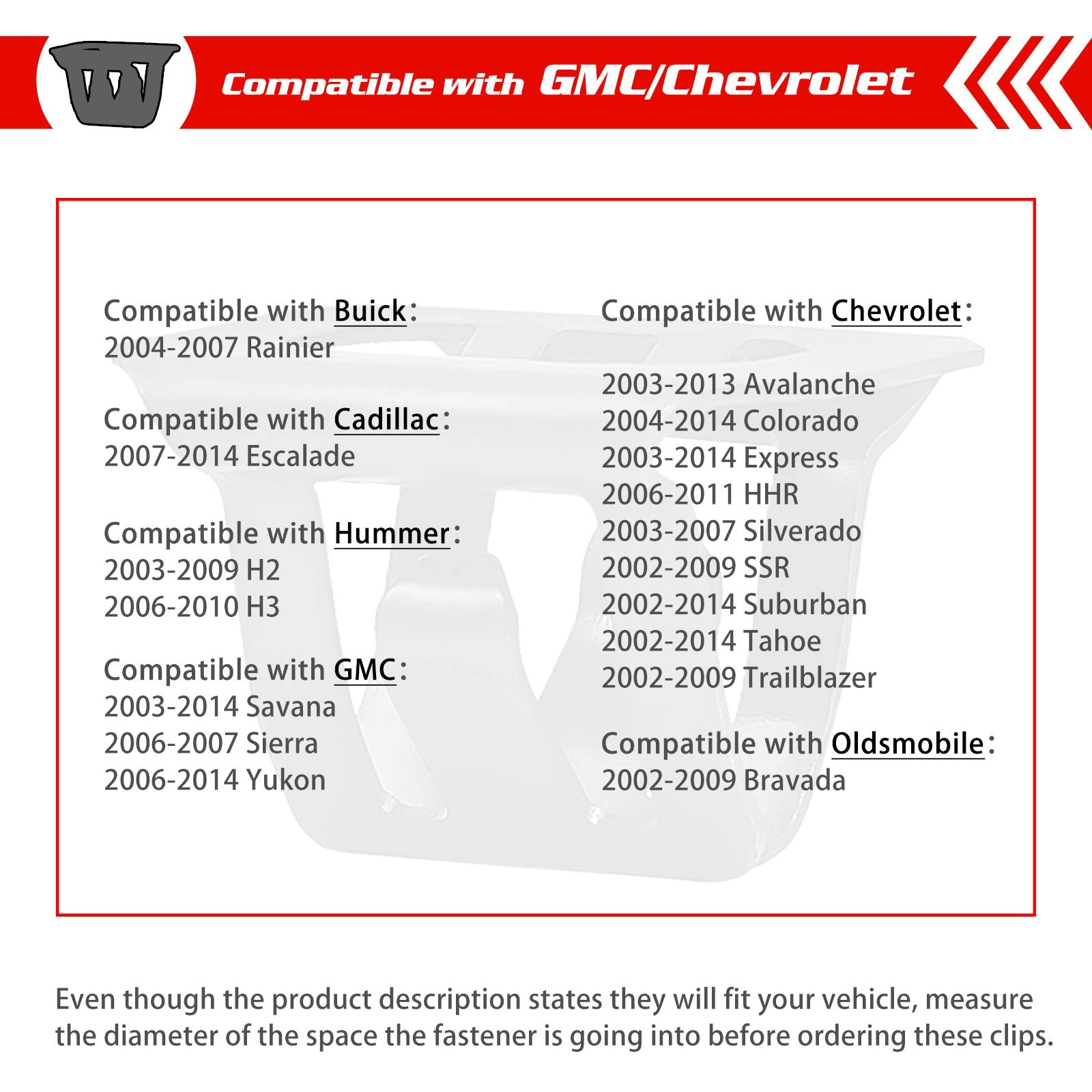 OTUAYAUTO 30PCS Metal Grill Clips, Replacement for Buick Cadillac Hummer GMC Oldsmobile Bumper Cover Front Grille Retainer Clips