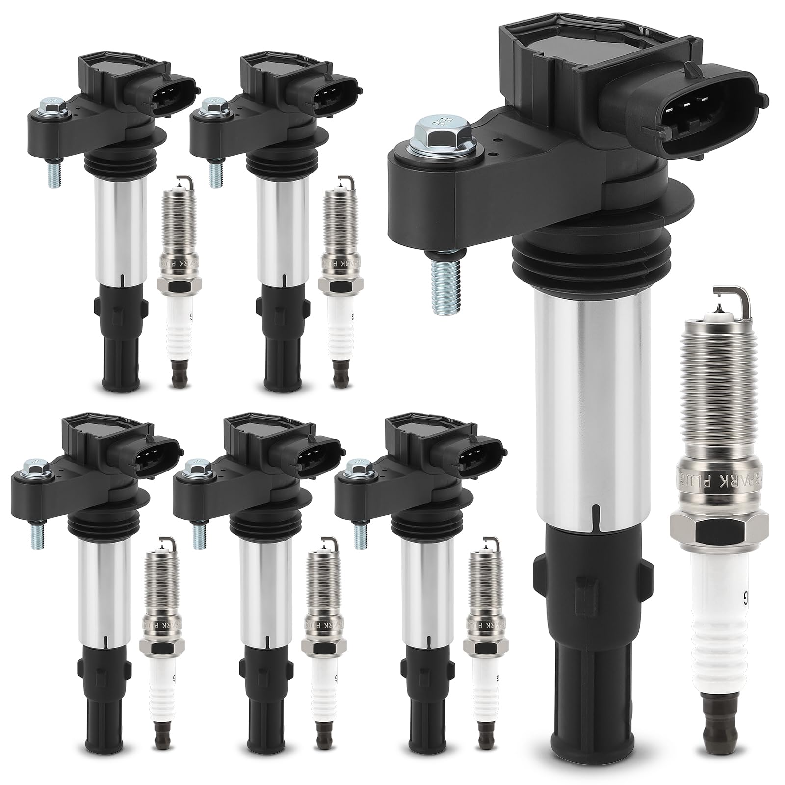 Uf375 Ignition Coil & Xp5263 Double Iridium Spark Plug For V6 Buick Allure,Enclave,Lacrosse,Rendezvous/Cadillac Cts Srx Sts/Gmc