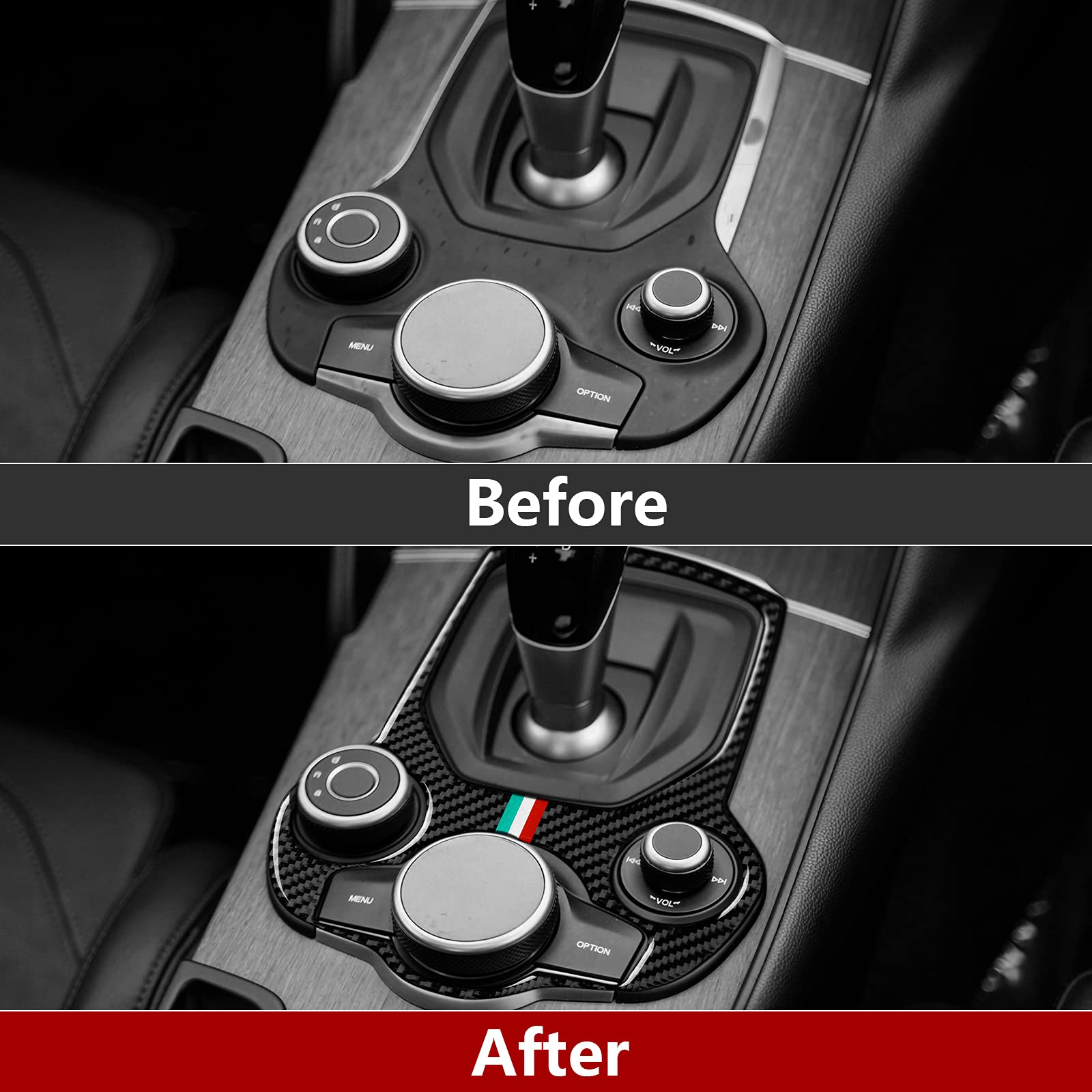 Car Gear Shift Sticker Carbon Fiber Decals Center Console Cover Trim Compatible With Alfa Romeo Giulia 952 Stelvio 949 2016 2017