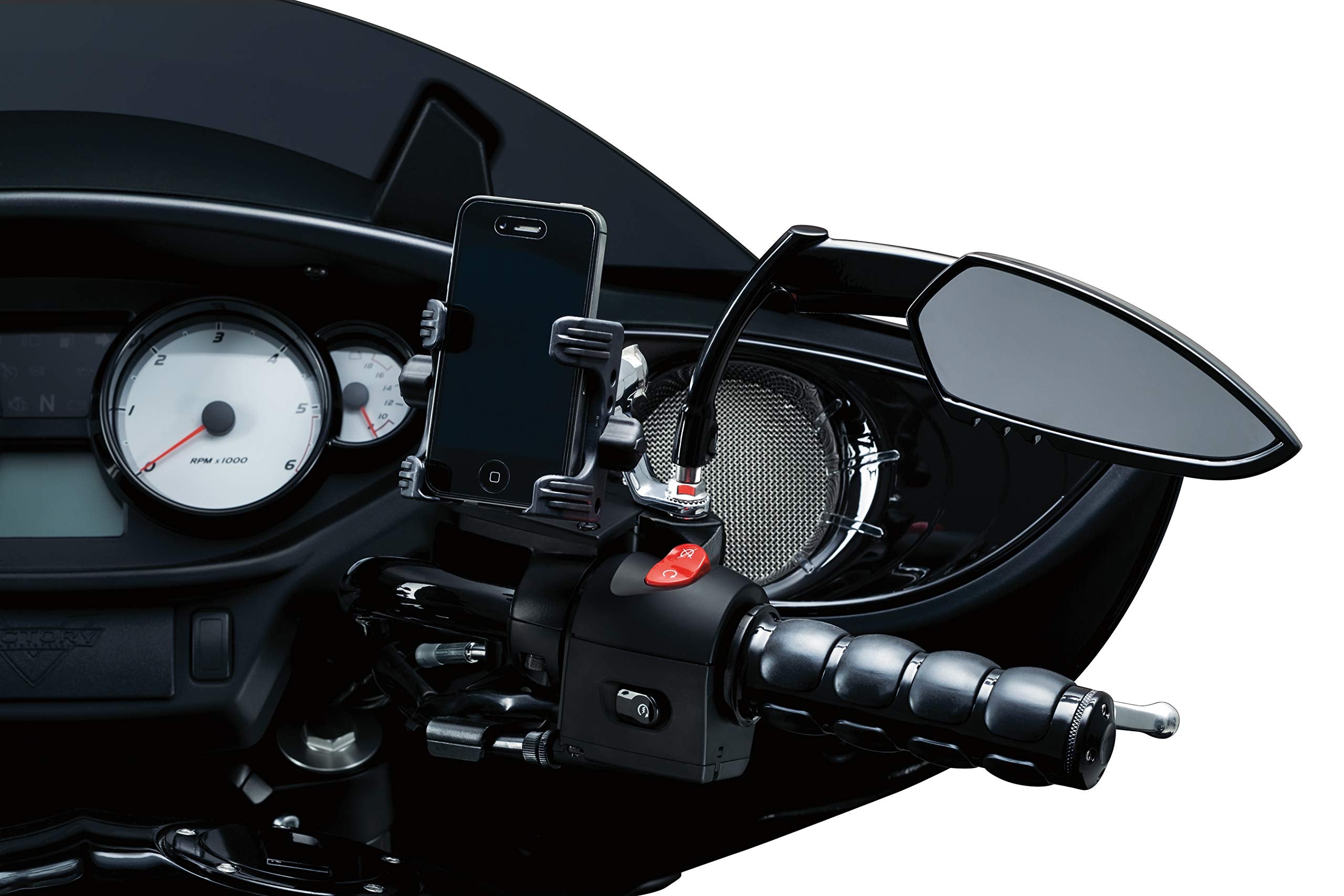 Kuryakyn 6340 Premium ISO Handlebar Grips for Throttle and Clutch: Universal Fit for Motorcycles with 1'' Diameter Bars, Gloss B