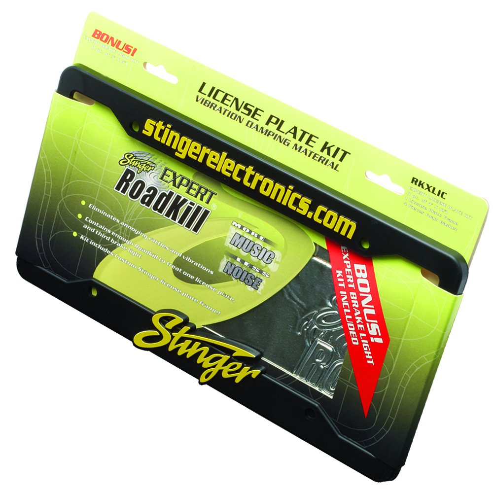 Stinger Rkxlic Stinger License Plate Dampening Kit With Included License Plate Frame