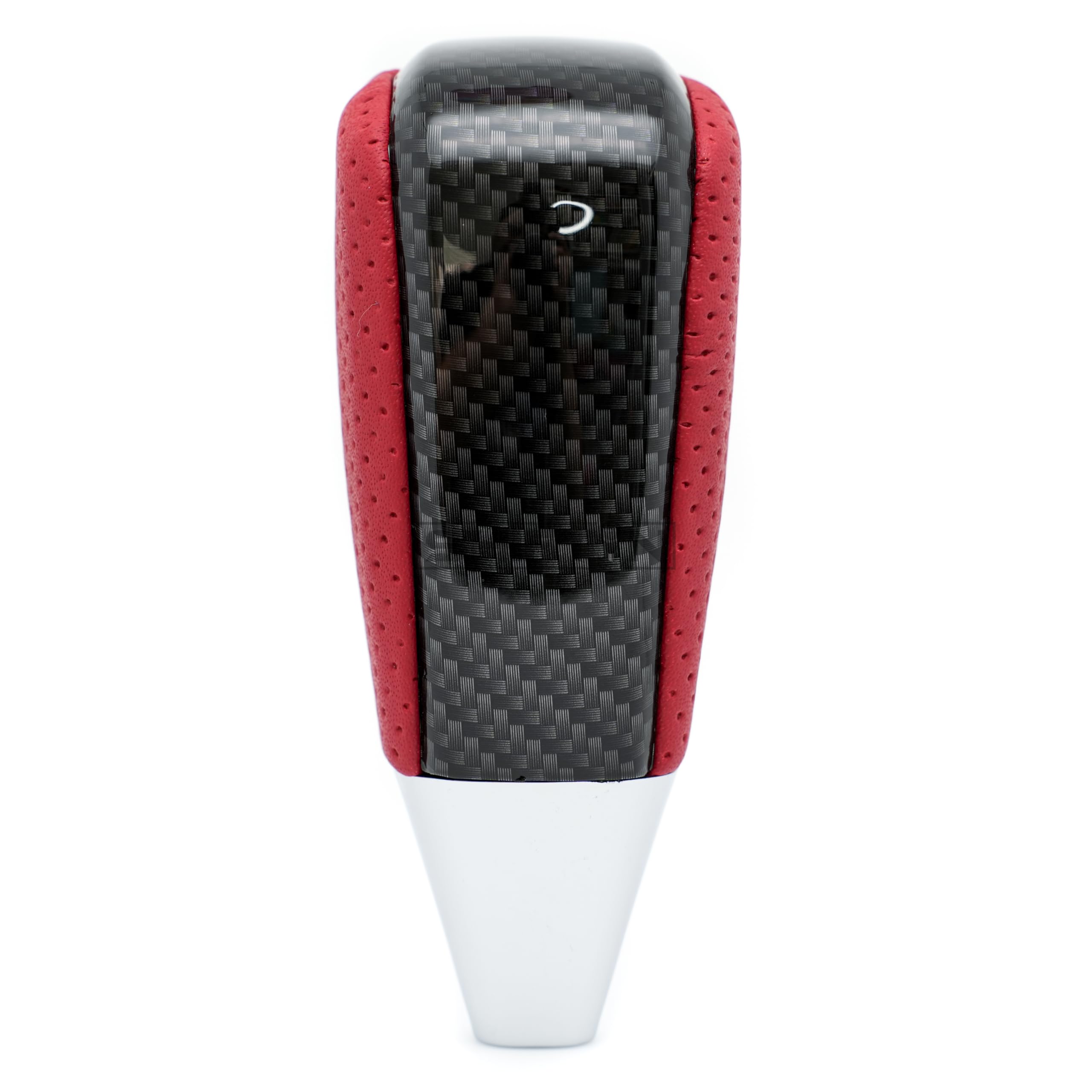 SHIFTIN Leather and Wood Gear Shift Knob for Toyota Land Cruiser 4Runner Sequoia Tundra and Lexus (Red Leather/Carbon Fiber Patt