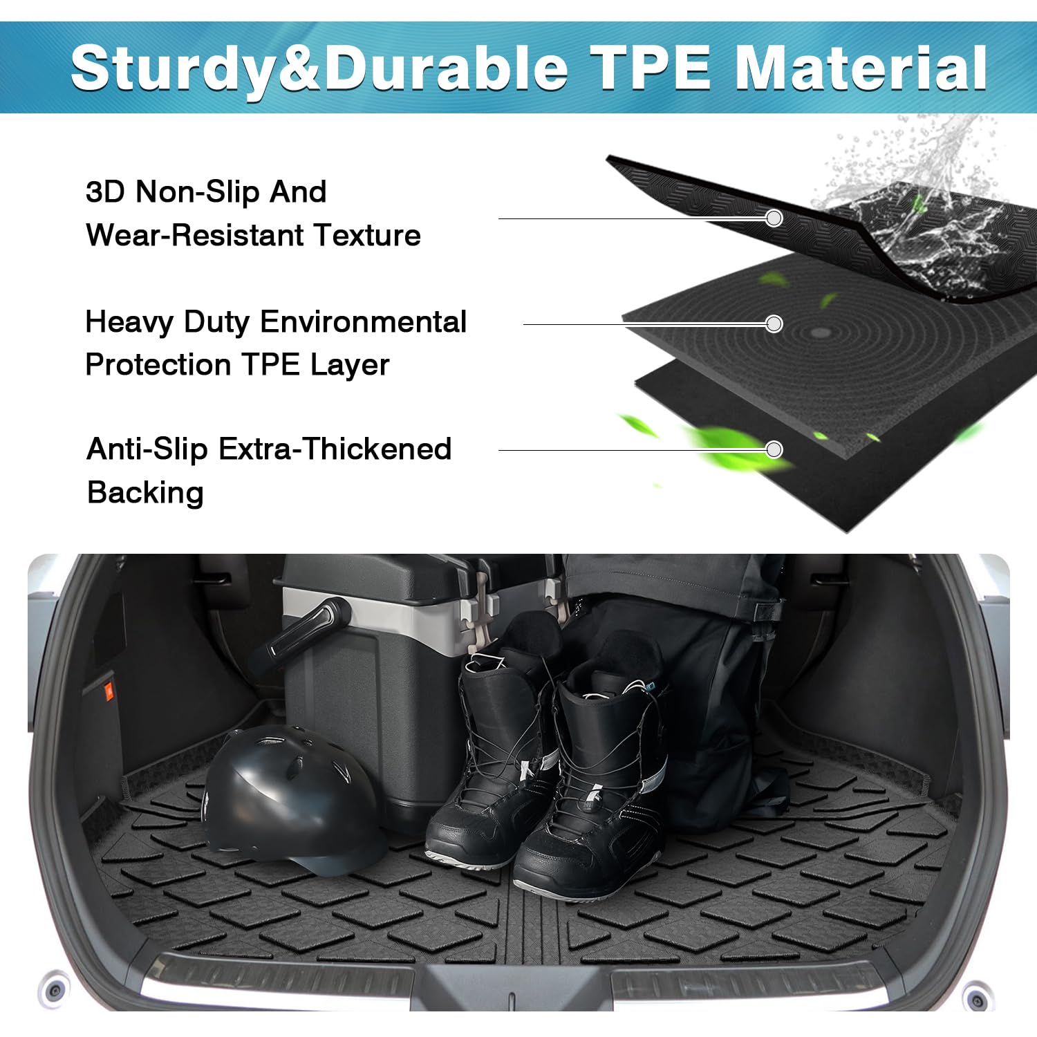 Mixsuper Cargo Liner For Toyota Venza 2021-2025 Cargo Mat All Weather Rear Trunk Liner Black