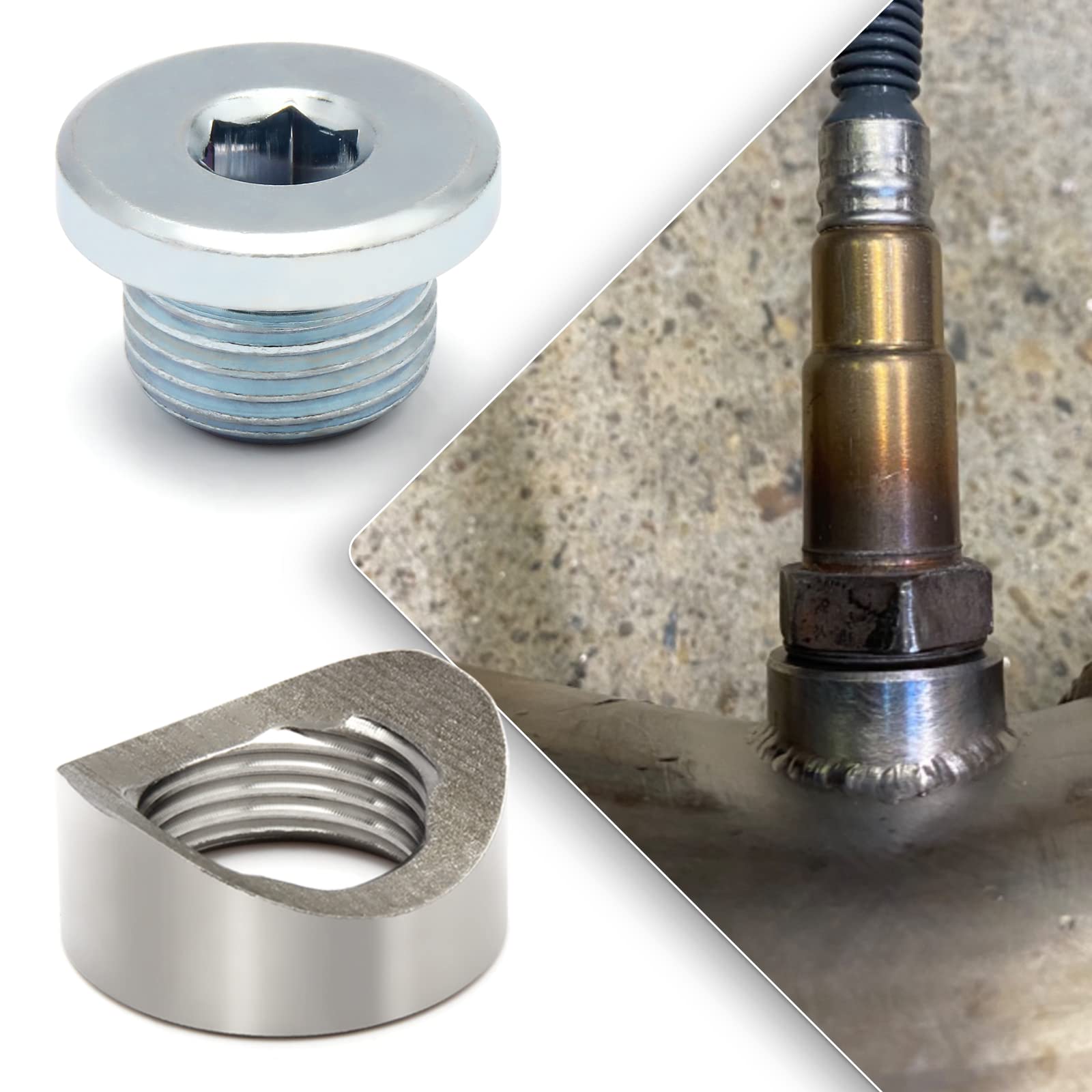 Ledaut M18X1.5 Bung And Plug Notched Style Stepped Notched Style Mounting Bung And Plugs (1 Bungs/1 Plugs)