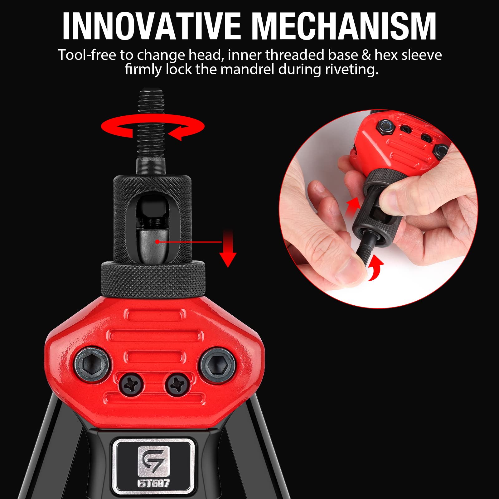 Rivet Nut Tool, Giantisan 16-Inch Rivnut Tool Kit With 12 Metric And Sae Mandrels, 176Pcs Rivet Nut Assortment Kit, And Rugged C