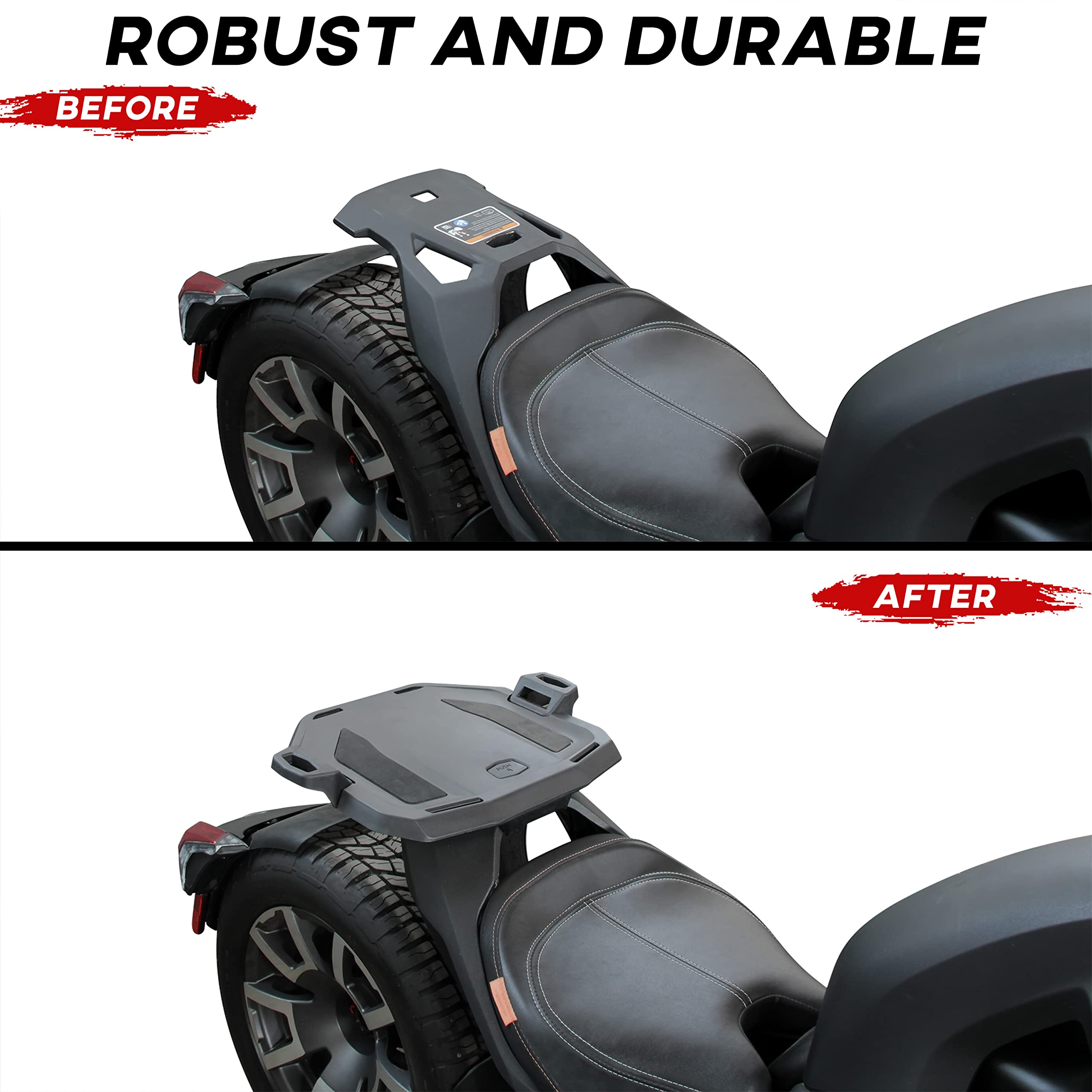 Sautvs Support Rack For Can Am Ryker, Rear Rack Kit For Can-Am Ryker 600 900 Sport & Ryker Rally Edition All Models Accessories