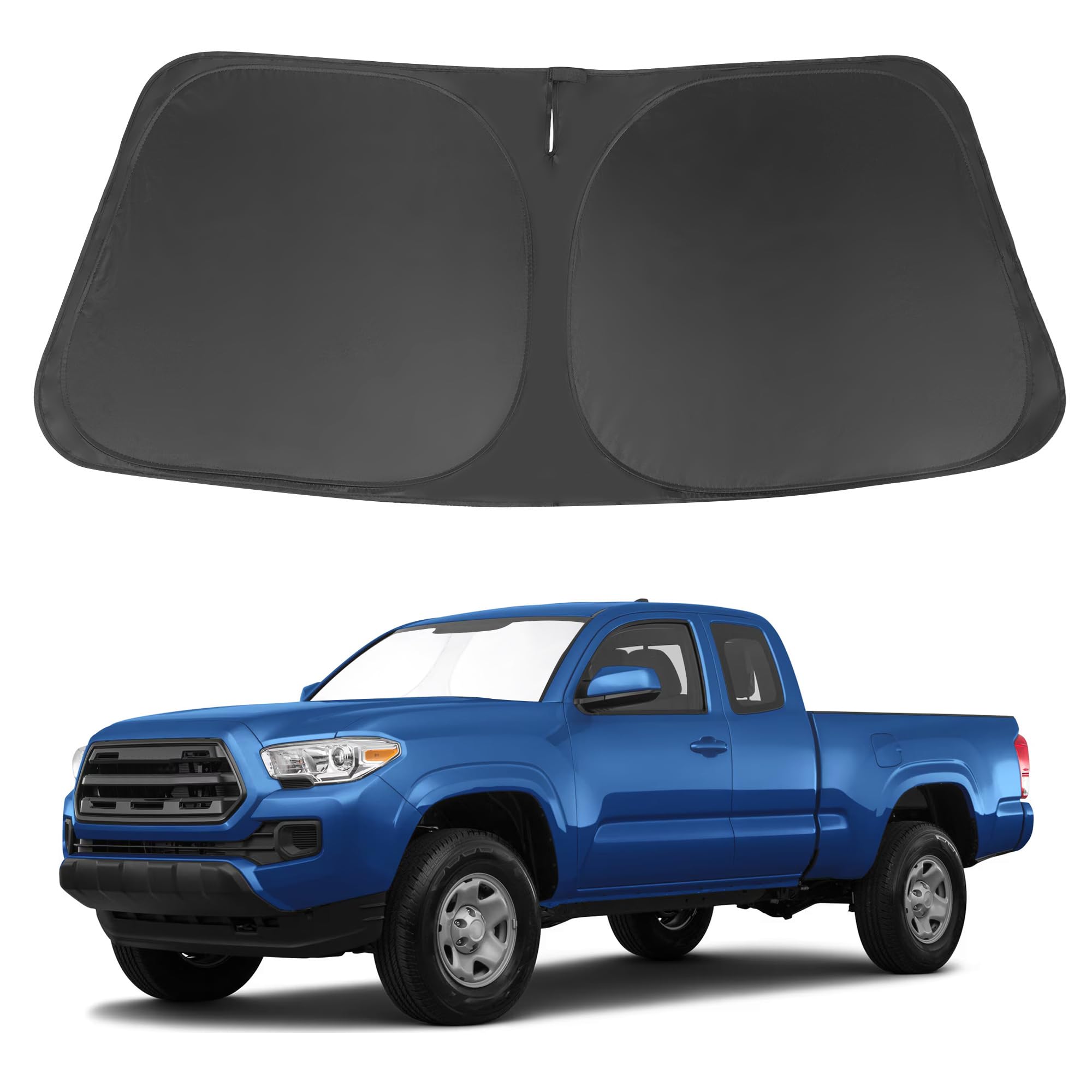 Windshield Sun Shade Compatible With 2016 2017 2018 2019 2020 2021 2022 2023 2024 2025 Toyota Tacoma Accessories Foldable Sunsha