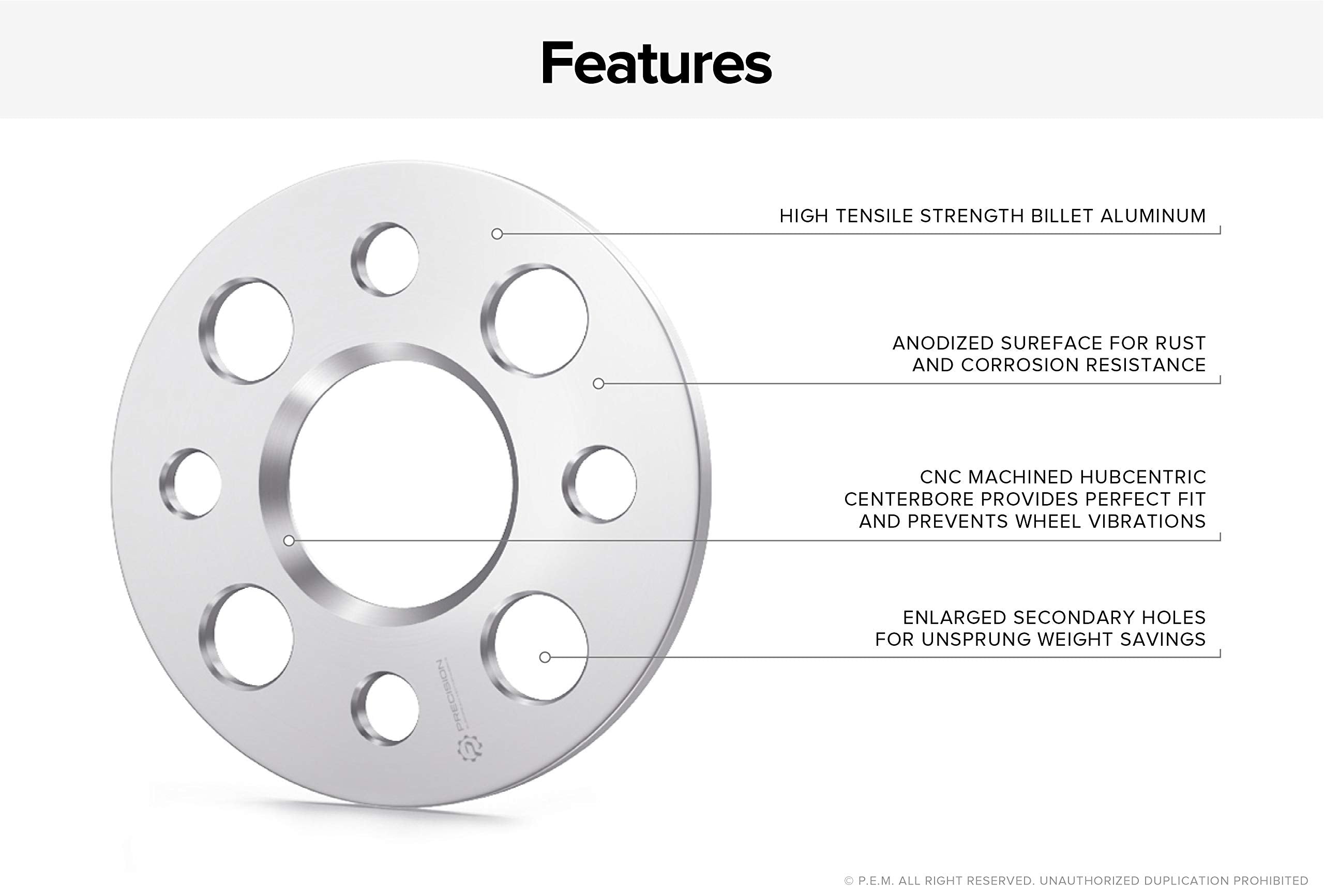 Stancemagic - 3Mm Hubcentric Wheel Spacers (4X100, 54.1Mm Bore, No Lip) Compatible With Mazda Miata 323 Mx-3 Protege Scion Xa Xb