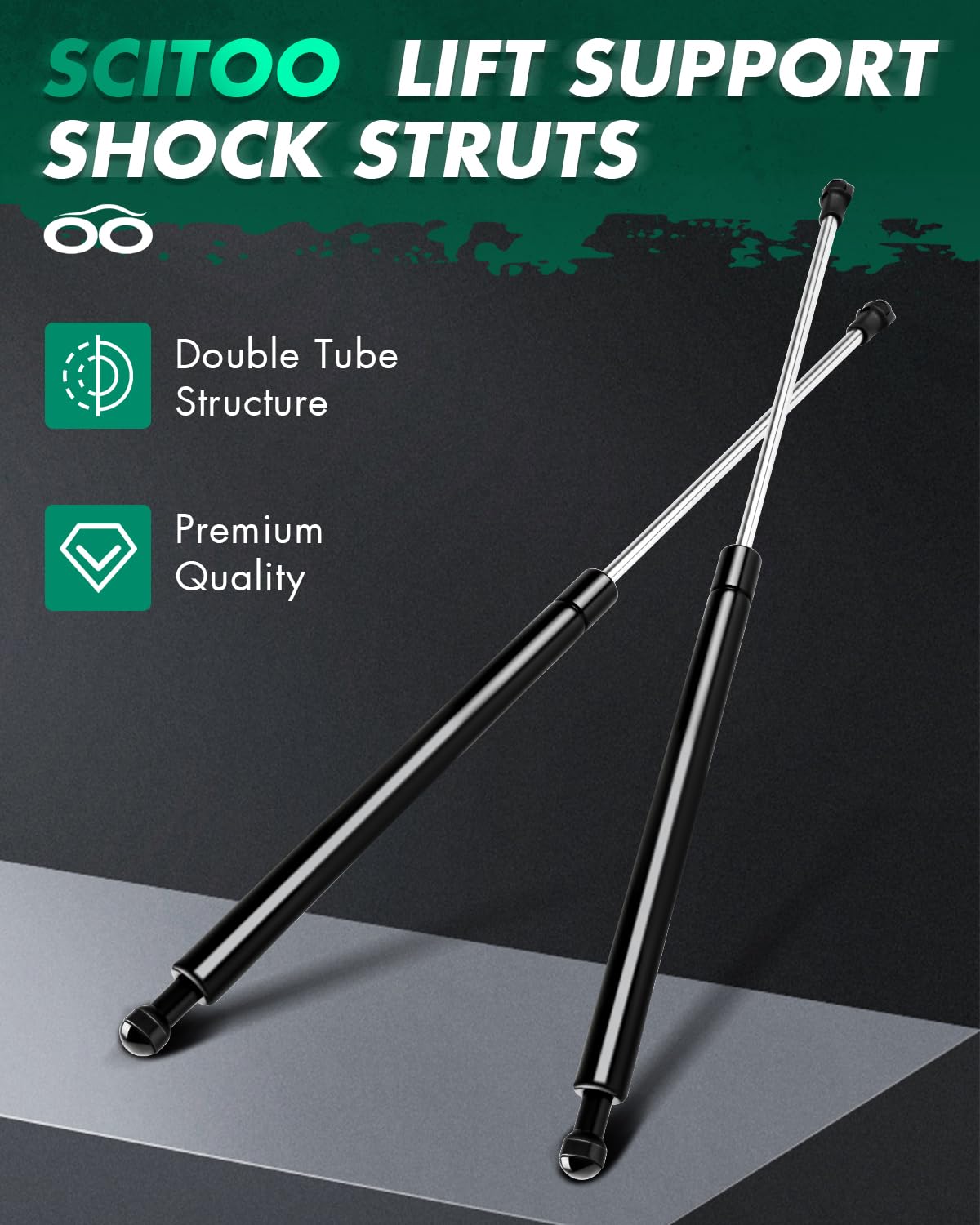 Scitoo 6244 19.4Inch Lift Supports Fit For Toyota Prius 2008-2015,For Toyota Prius Plug-In 2012-2015 Rear Left And Right Hatchba