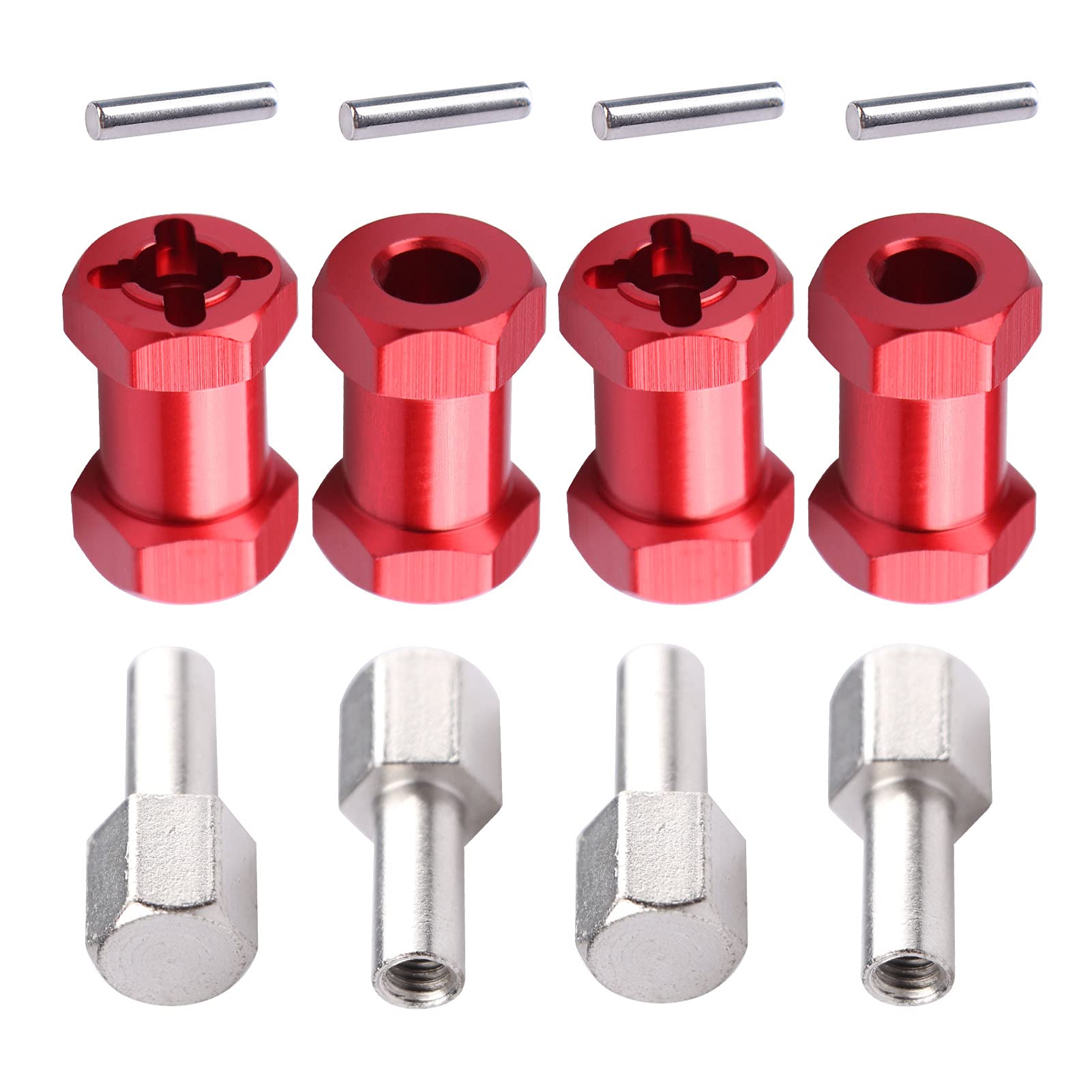 Aimrock 12Mm Hex Hub Extension Wheel Spacer 20Mm Offset For 1/10 Scx10 Rc Crawler Truck (Red, 20Mm)