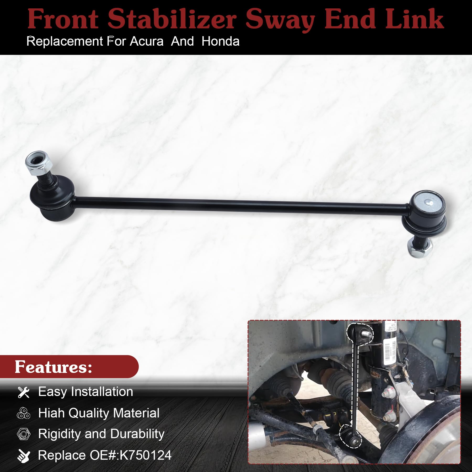 Stiueoav K750124 Sway Bar Link - Front Stabilizer End Link Compatible With 2006-2013 Acura Mdx?2010-2013 Acura Zdx?2006-2015 Hon