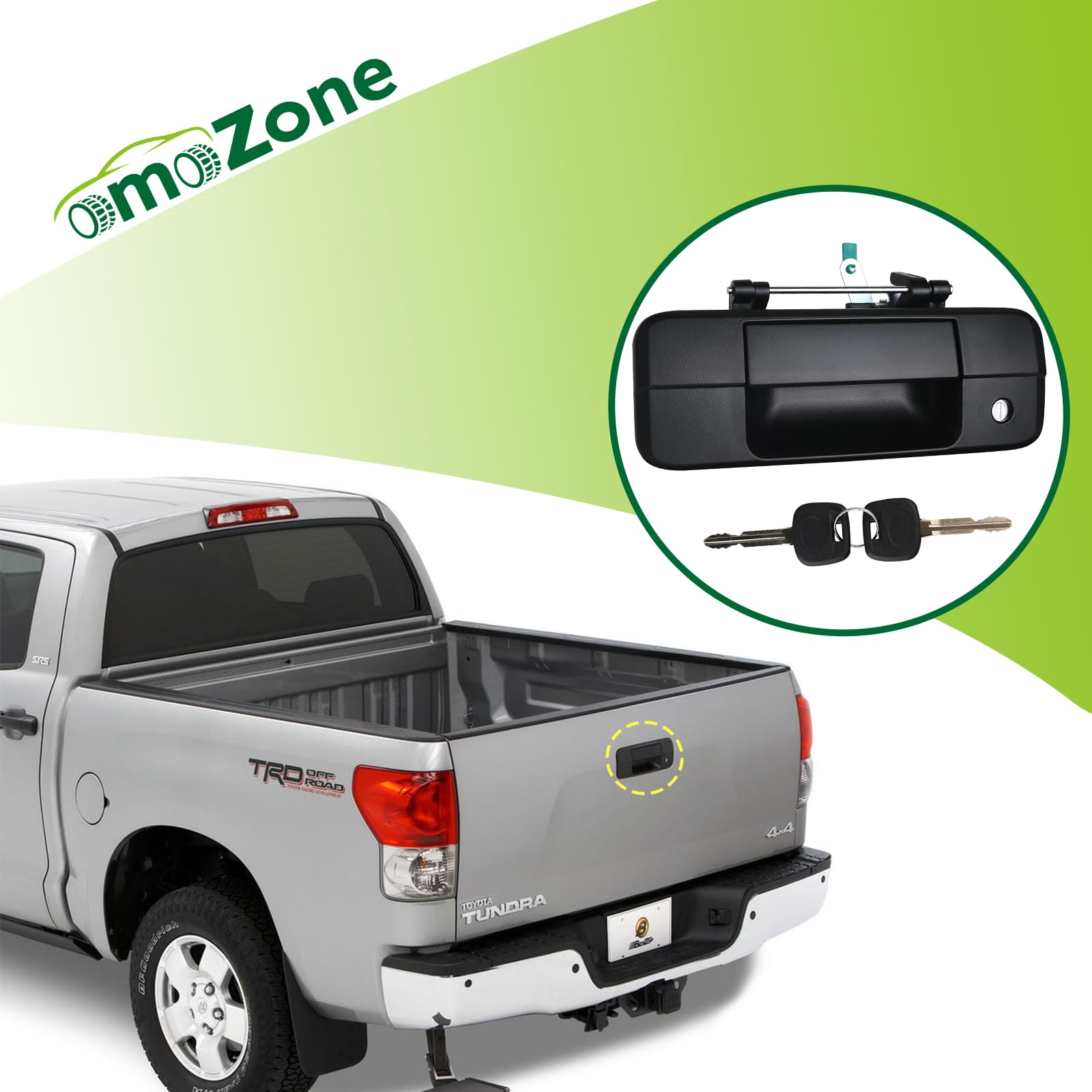 Omozone Tailgate Handle Liftgate Latch Handle With Key Lock Cylinder Compatible With 2007-2013 Toyota Tundra Replaces 69090-0C040 690900C040 81213