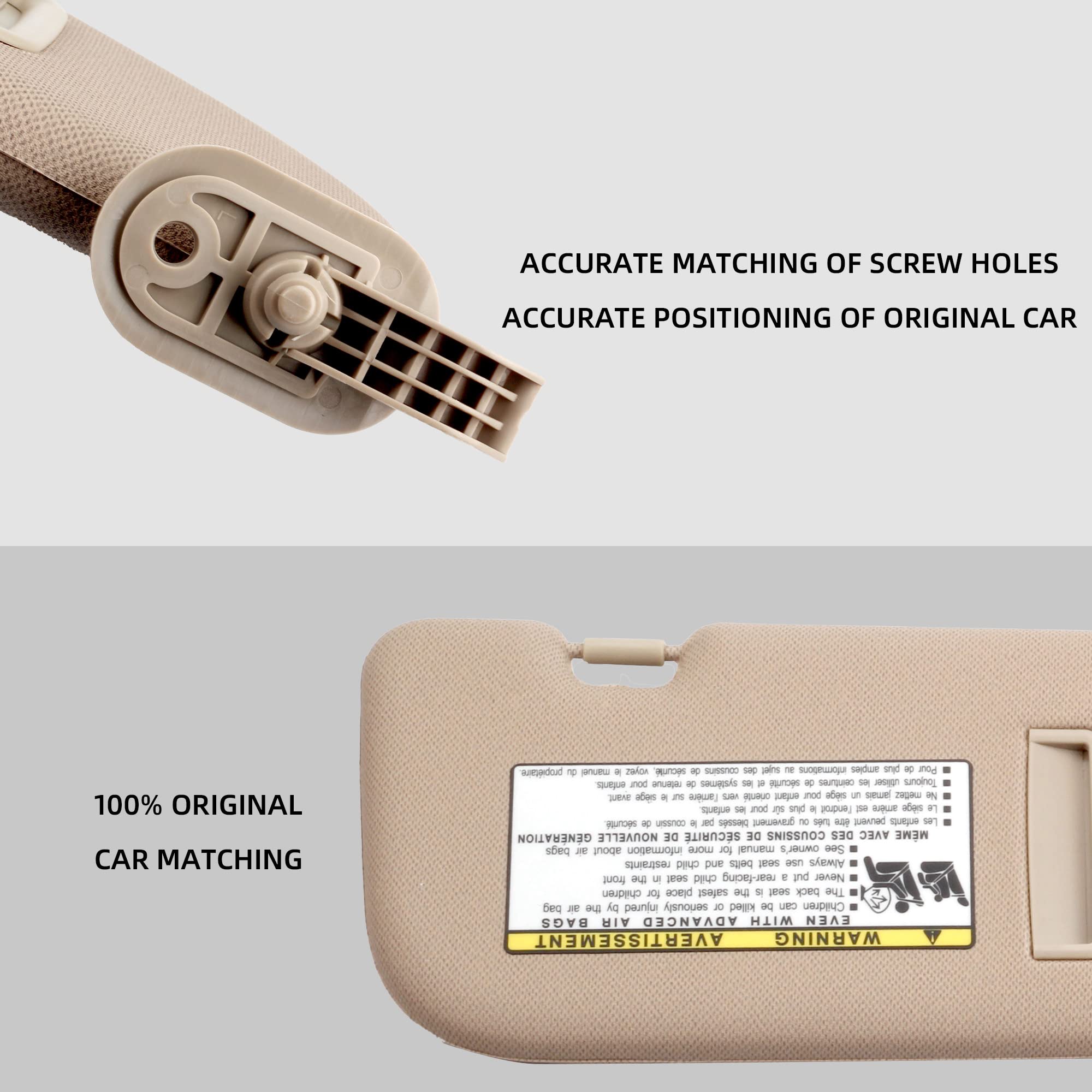 Dasbecan Beige Left Driver Side Sun Visor Compatible With Hyundai Elantra 2011 2012 2013 2014 2015 Replaces# 852103X000Tx