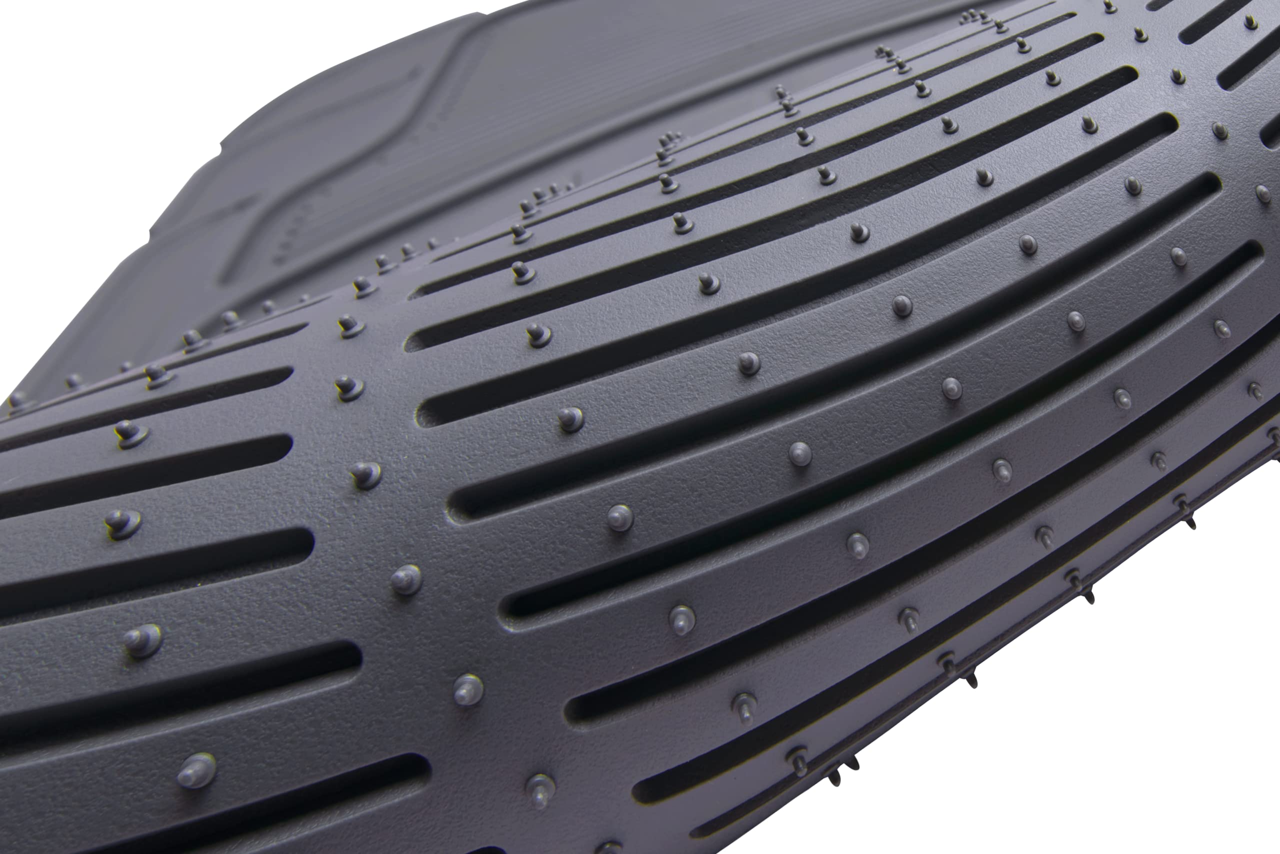 Amazon Basics Universal Pvc Faux Rubber Car Floor Mats, All Weather Protection, Waterproof Flexible Trim To Fit For 95% Automoti