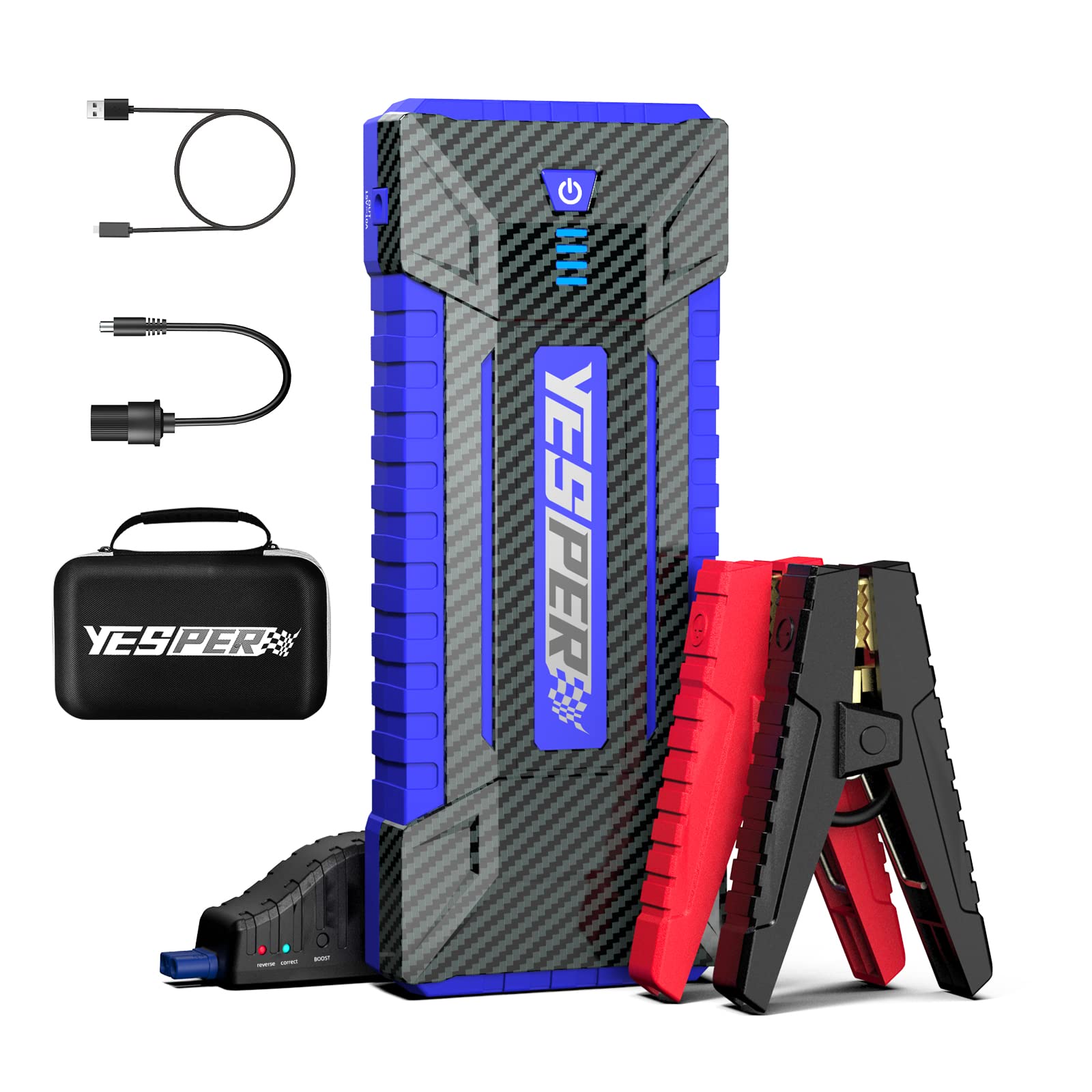 Yesper 2160A Car Jump Starter Portable,Battery Jumper Booster Pack, Boost Jump Box For Most 12V Vehicle (Up To 9.0L Gas/7.0L Diesel Engine), Dsli Safe Tech, Pd 15W Fast Charge & Dc 15V Port