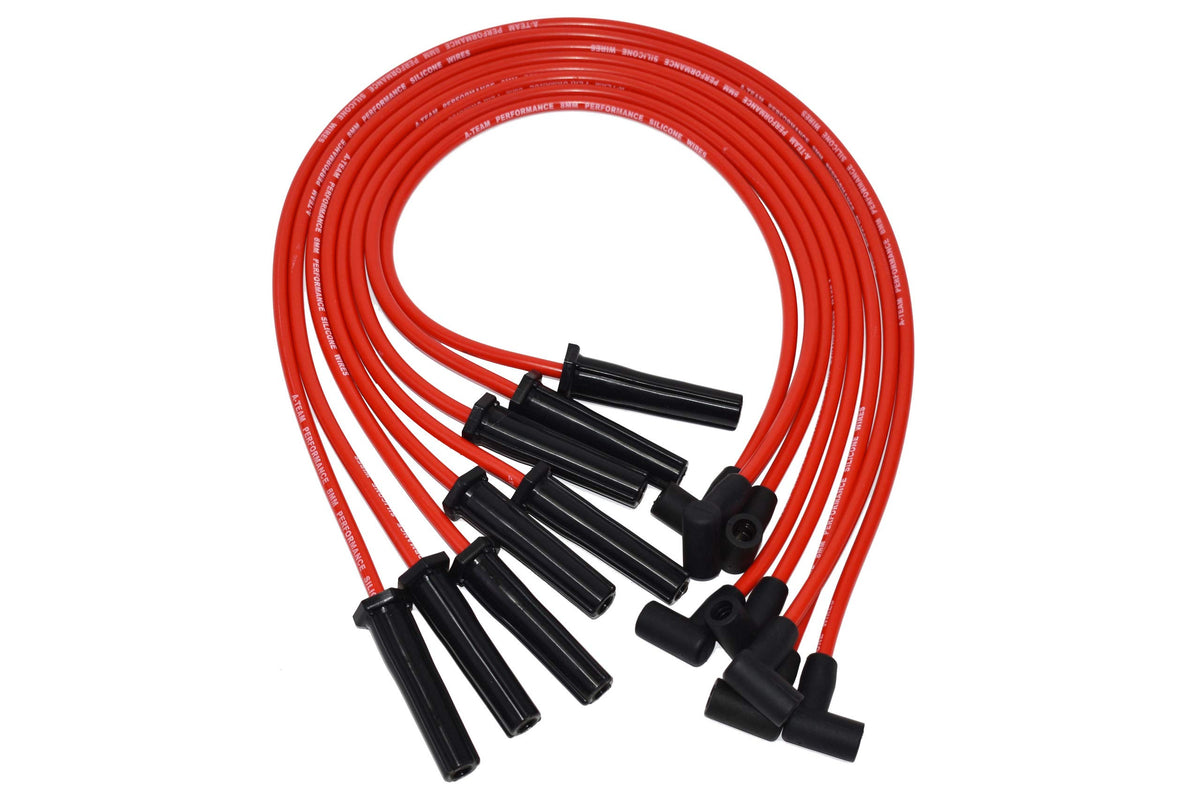A-Team Performance - 8.0 mm Double-layer Red Silicone Spark Plug Wires BBC Big Block - Compatible With Chevy Chevrolet GMC Strai