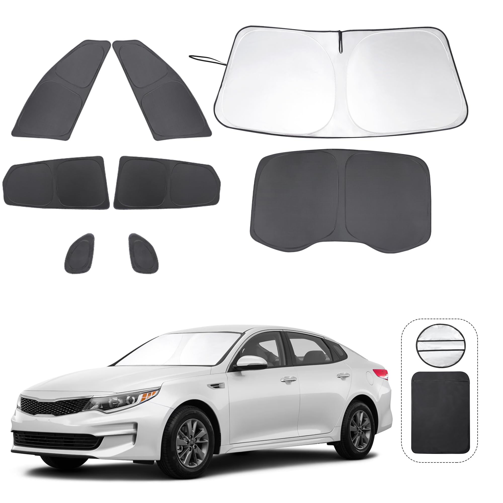 Tinglu Window Shades For Kia Optima 2016 2017 2018 2019 2020 (Not For 2021 Kia K5) Accessories Car Side Full Windows Windshield