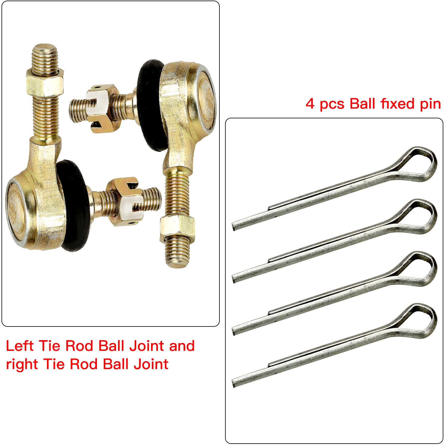 GREHUA Left and Right 10-10mm Tie Rod Ball Joint Hand for 50cc 110cc 125cc Coolster Taotao ATA ATD Baja Peace Redcat BMS RPS Ice