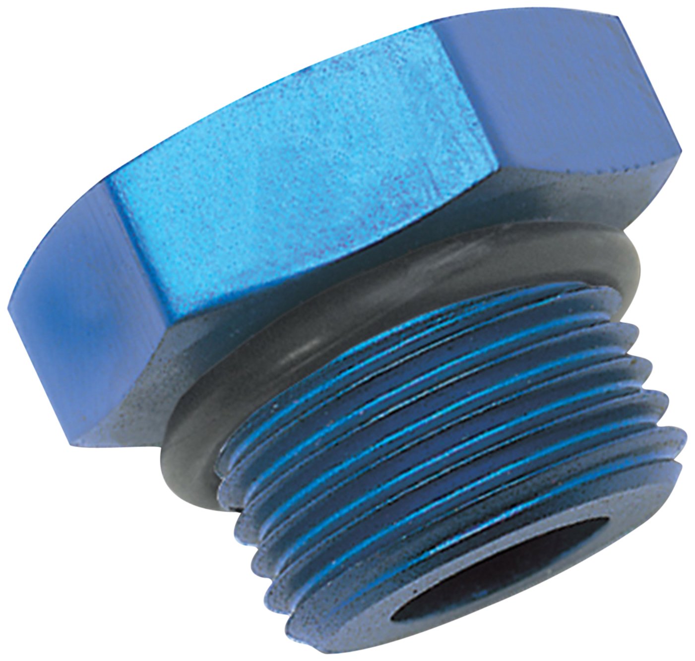 Russell Athletic - RUS-660280 Blue Anodized Aluminum -8AN Straight Thread Plug Adapter