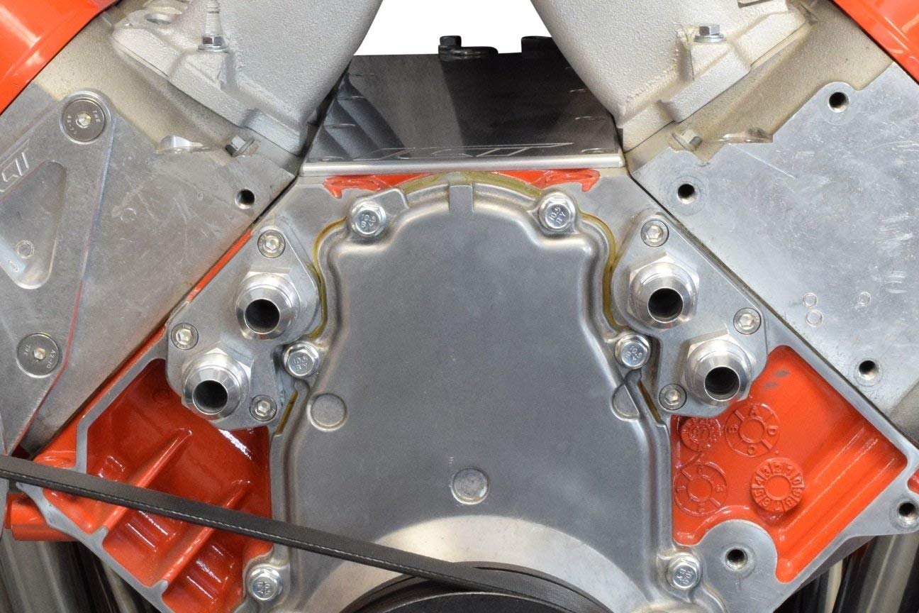 ICT Billet LSX REMOTE MOUNT WATER PUMP With -12AN Fittings Adapter Plate Chevy LS1 LS Camaro 551564