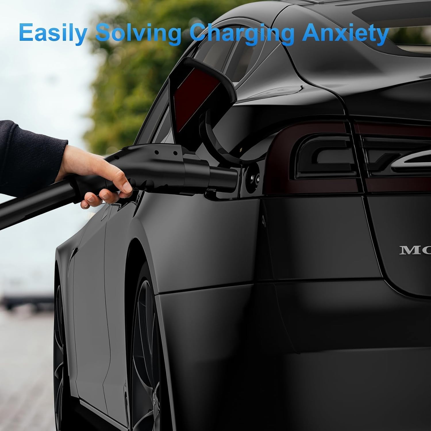 Focsprod J1772 To Tesla Charger Adapter, Max 80A 280V Fast Charging For Tesla Model 3/Y/X/S With Safety Certified Charger Connecting Charging Adapter, Sae J1772 Ev Adapter For Tesla Cars Only