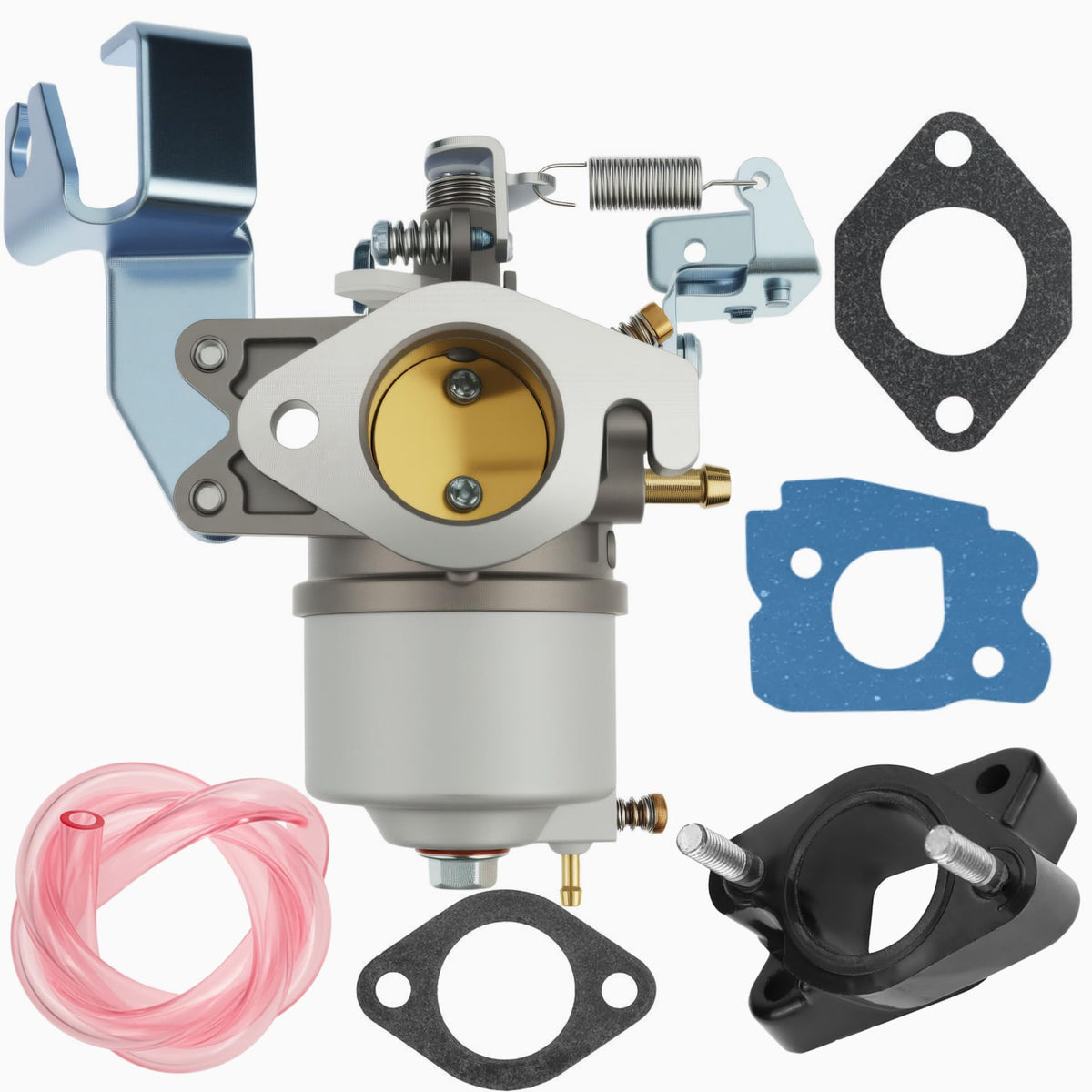 Carbpro For Golf Cart Carburetor With Intake Spacer Joint For 1985-1995 Yamaha 4 Cycle G2 G8 G9 And G11 Gas Models J38-14101-00, J38-14101-01, J38-14101-02