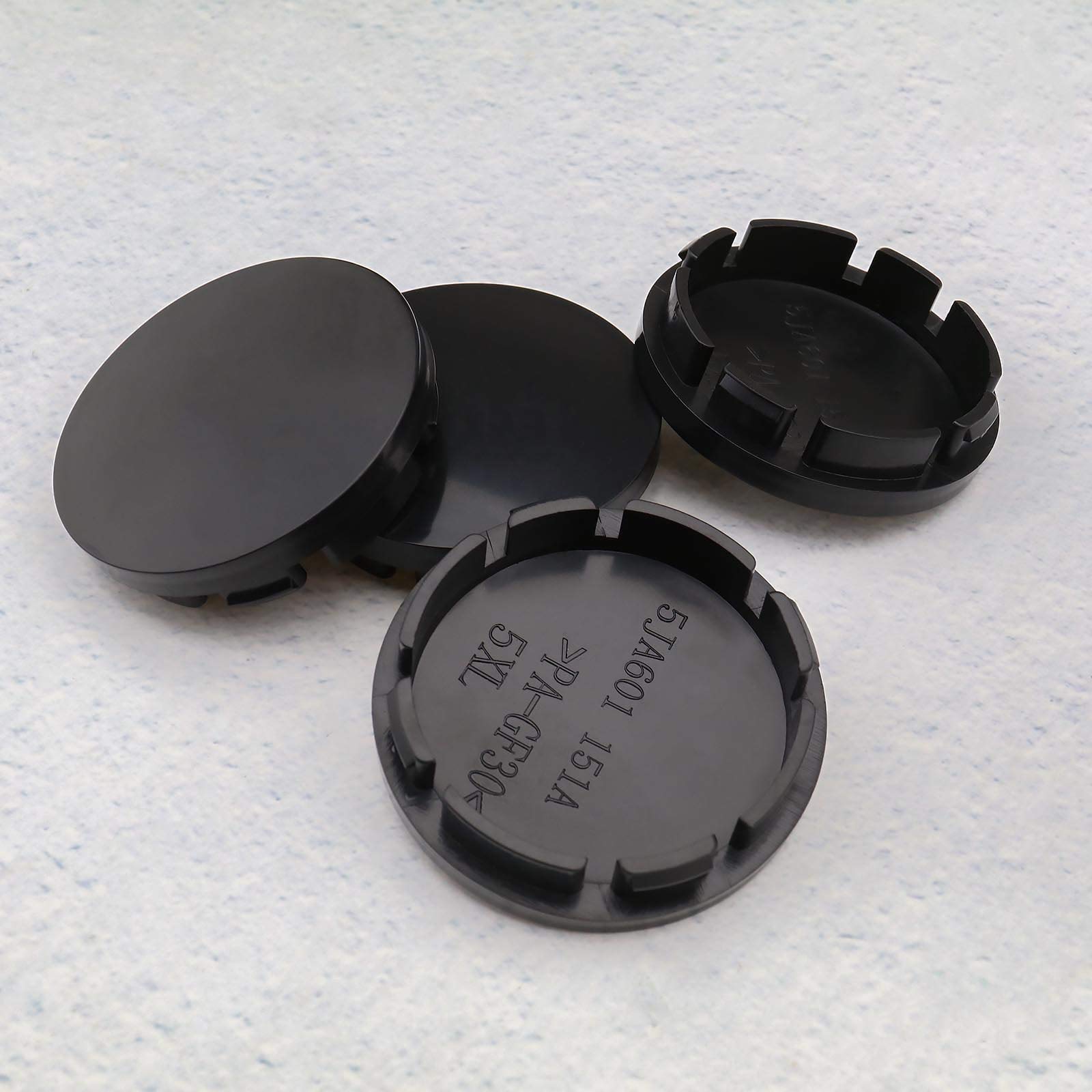 4Pcs Car Auto Wheel Center Caps Front & Rear Hub Covers Black Abs For Vehicle Replacement Accessories 56Mm Outer Diameter