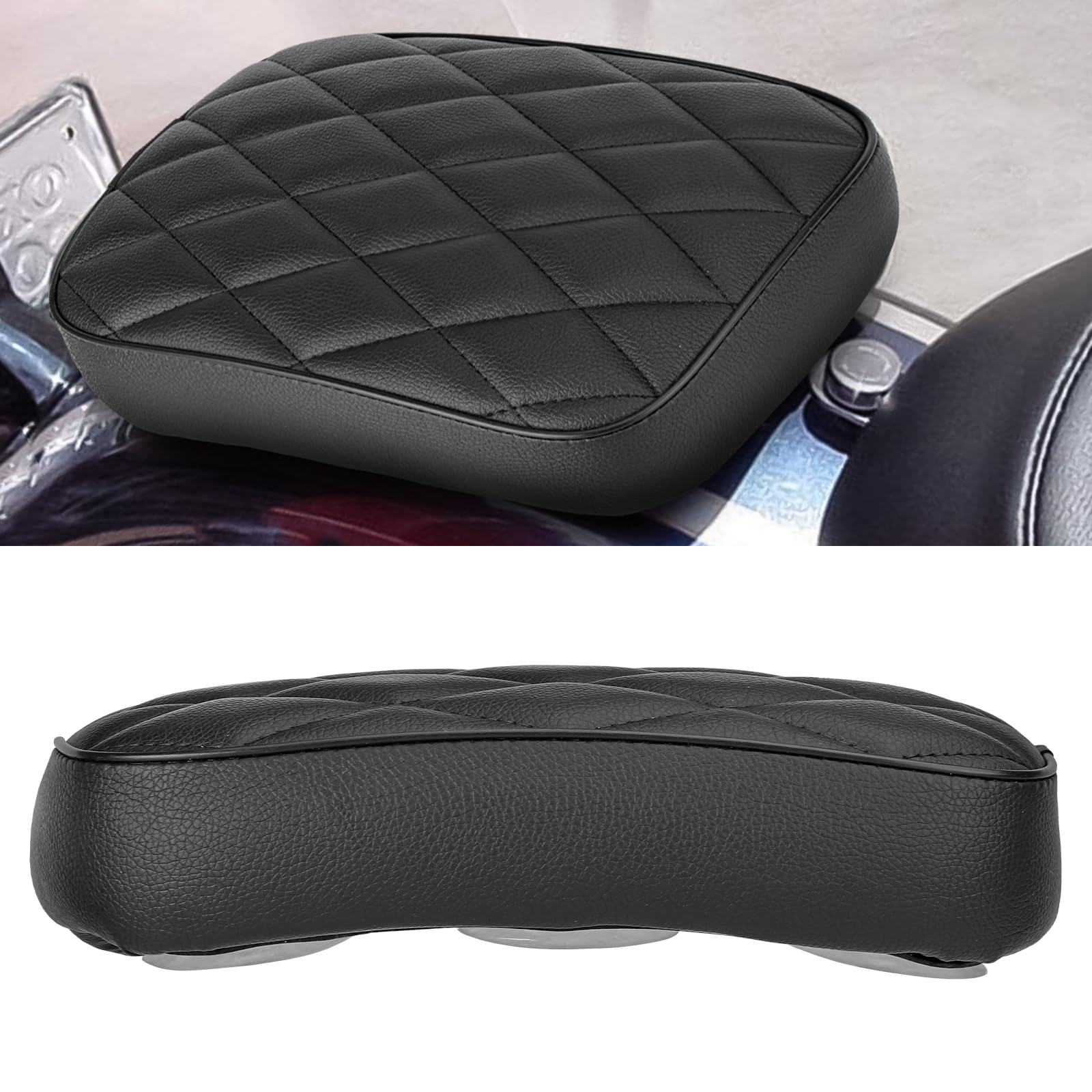 Lkv 10.63 ' Motorcycle Rear Passenger Seat Pillion Cushion Pad With 8 Suction Cups Replacement For Harley Sportster 883 1200 Dyna Bobber Custom Chopper