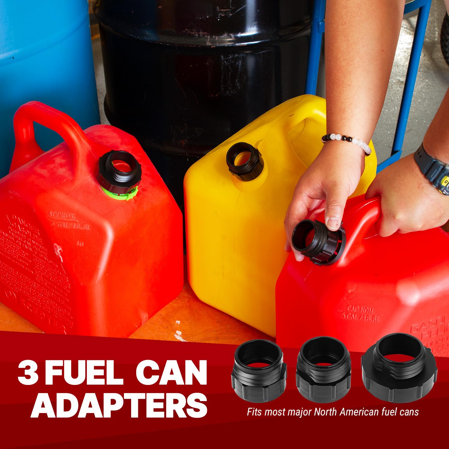 TERA PUMP Battery Gas Pump - 10L/min, 4-AA Powered, 4.1-ft Hose, Red, Plastic