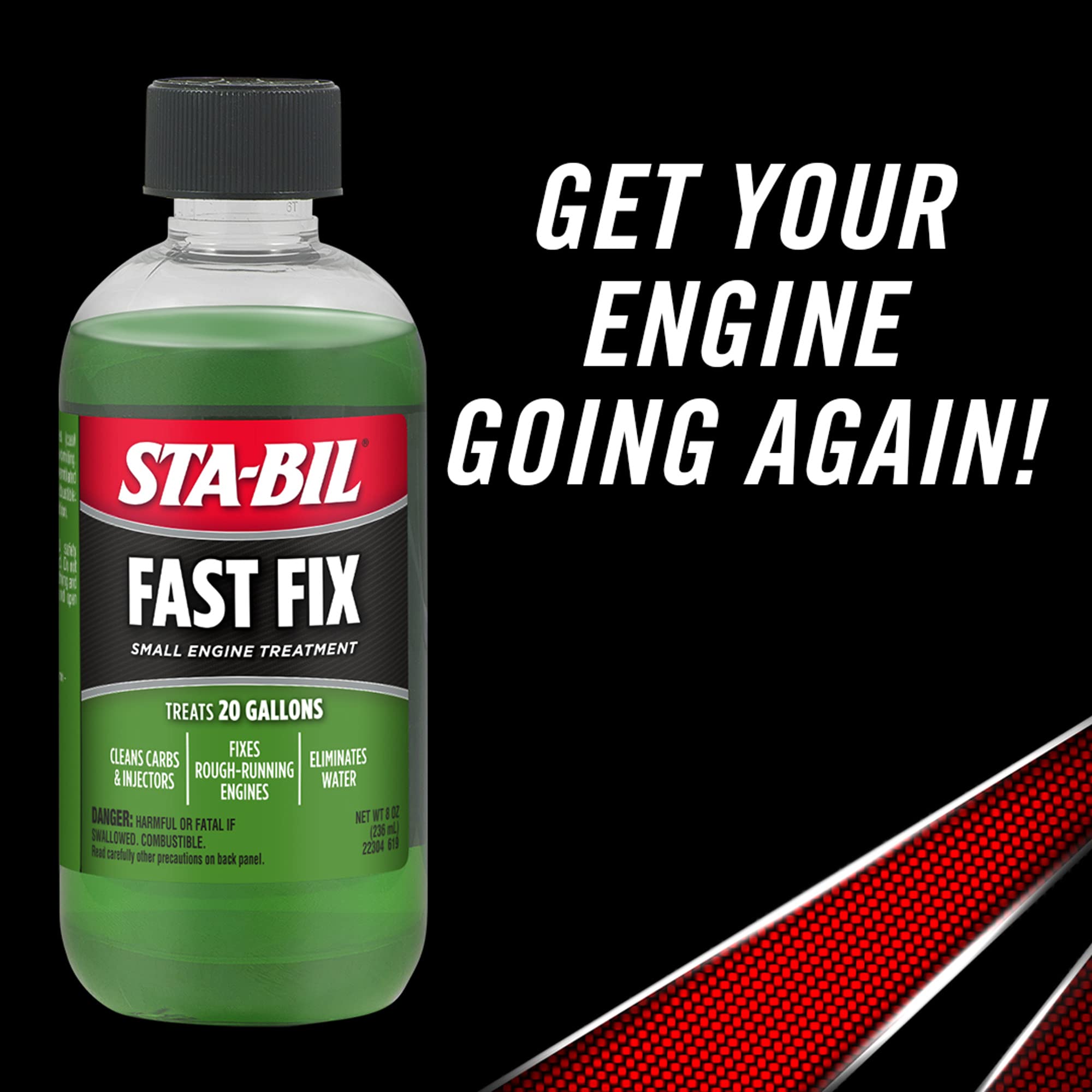 Sta-Bil Fast Fix - Small Engine Treatment, Cleans Carburetors And Injectors, Fixes Rough Running Engines, Eliminates Water, Trea