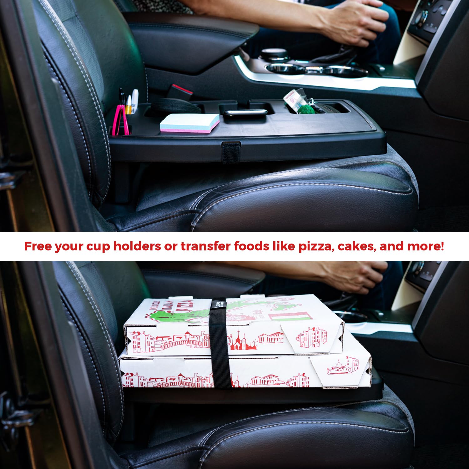 Stupid Car Tray - Classic Car Tray - Ultimate Car Organizer & Mobile Office - Includes 2 Elastic Straps - Quick-Release Seat Anc