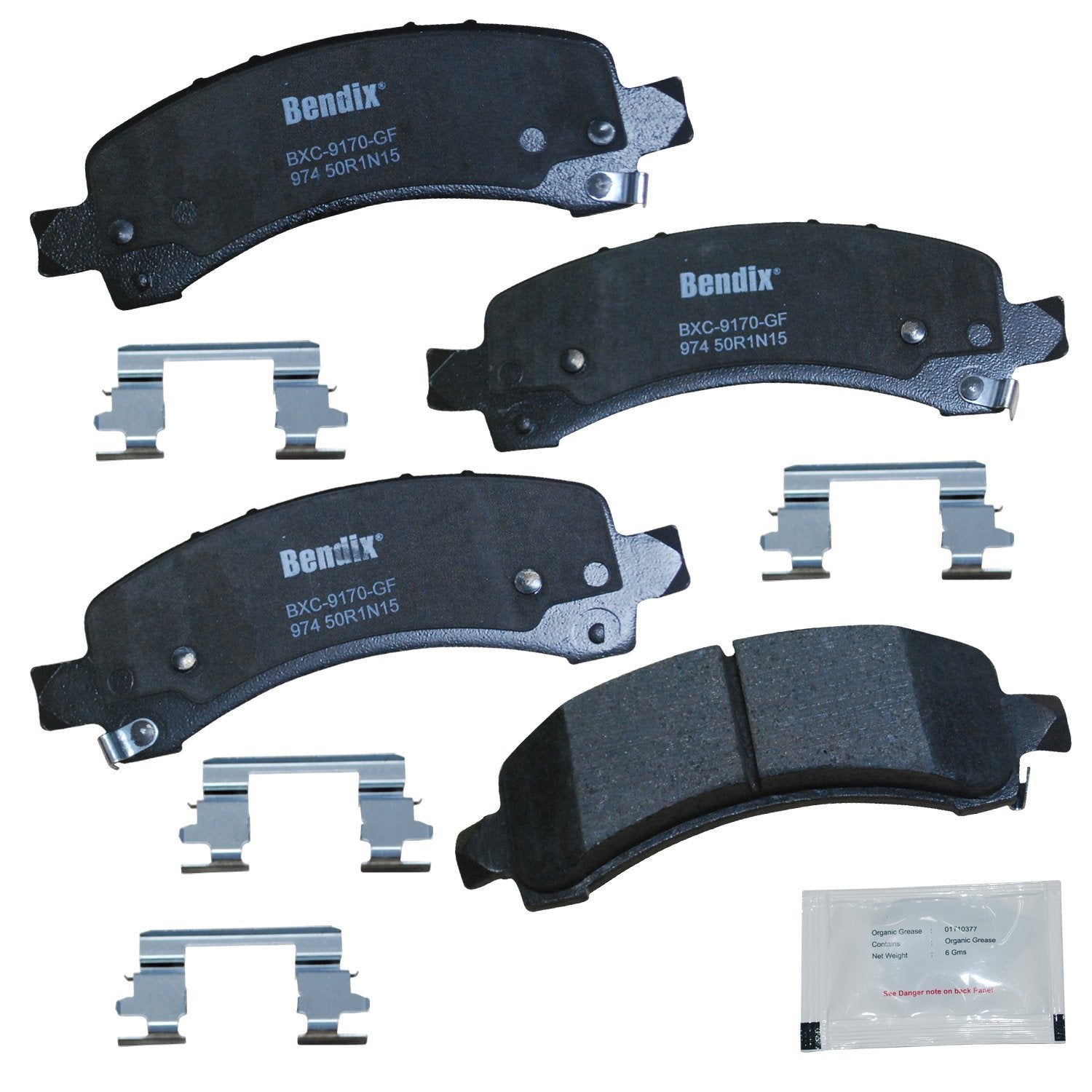 Bendix Priority1 Cfc974 Ceramic Rear Brake Pads For Select Models Chevrolet Express 2500, 3500, Cargo, Pasajeros, Gmc Savana 450