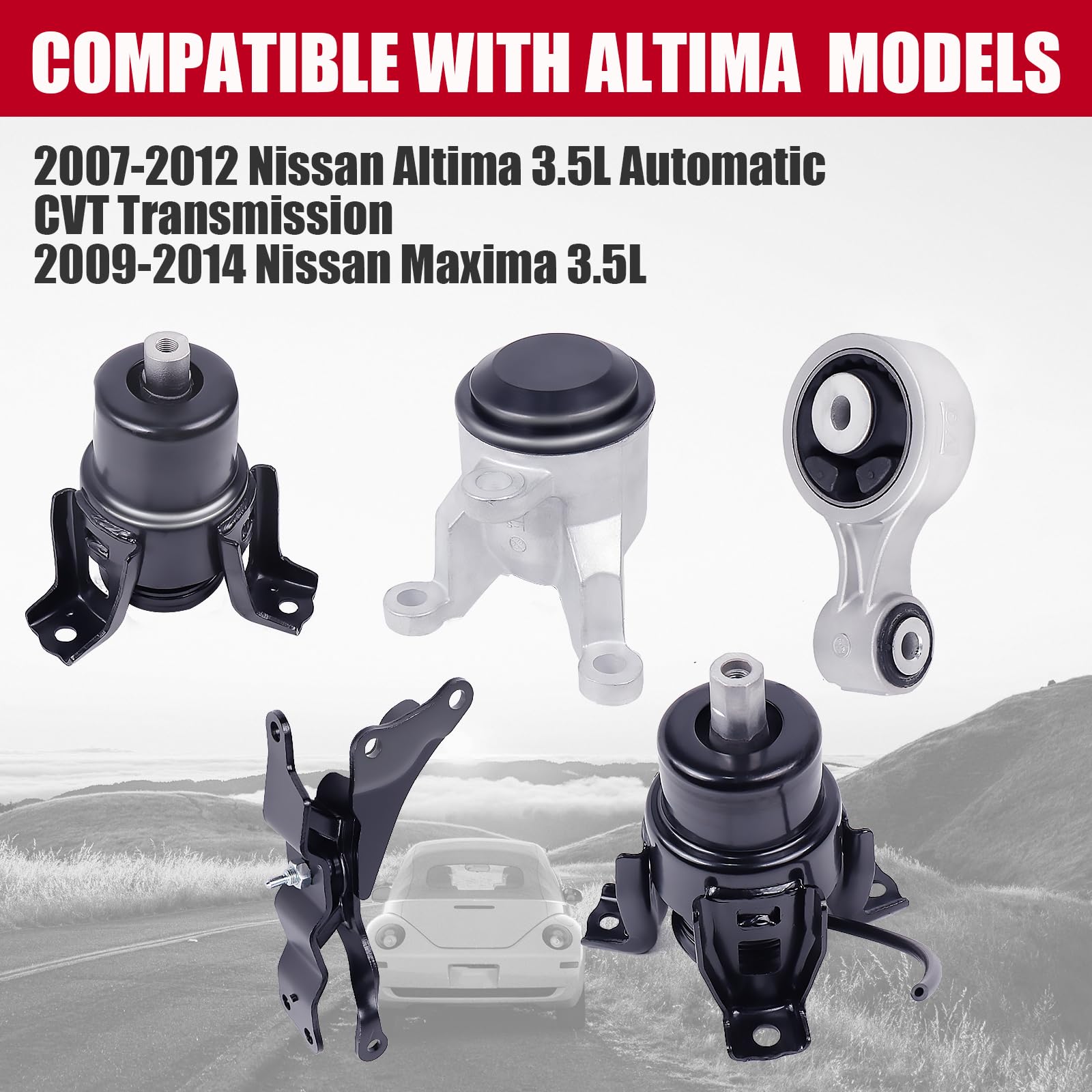 Engine Motor Mount Compatible With Fits For 2007-2012 Nissan Altima 3.5L Automatic Cvt Trans & 2009-2014 Nissan Maxima 3.5L A435