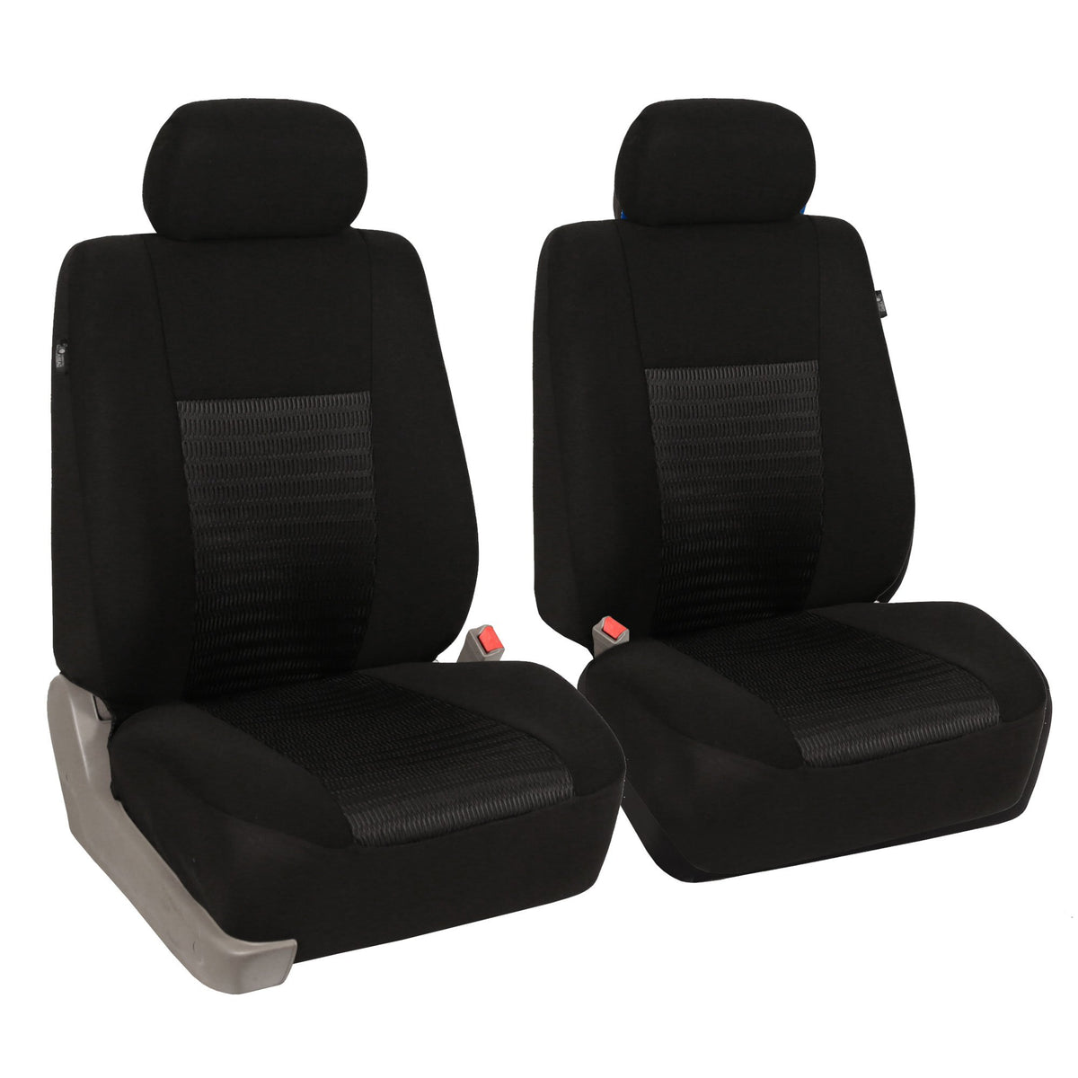 Fh Group Car Seat Covers Trendy Elegance Front Set Seat Covers, Airbag Compatible Black Car Seat Cover Universal Fit Interior Ac
