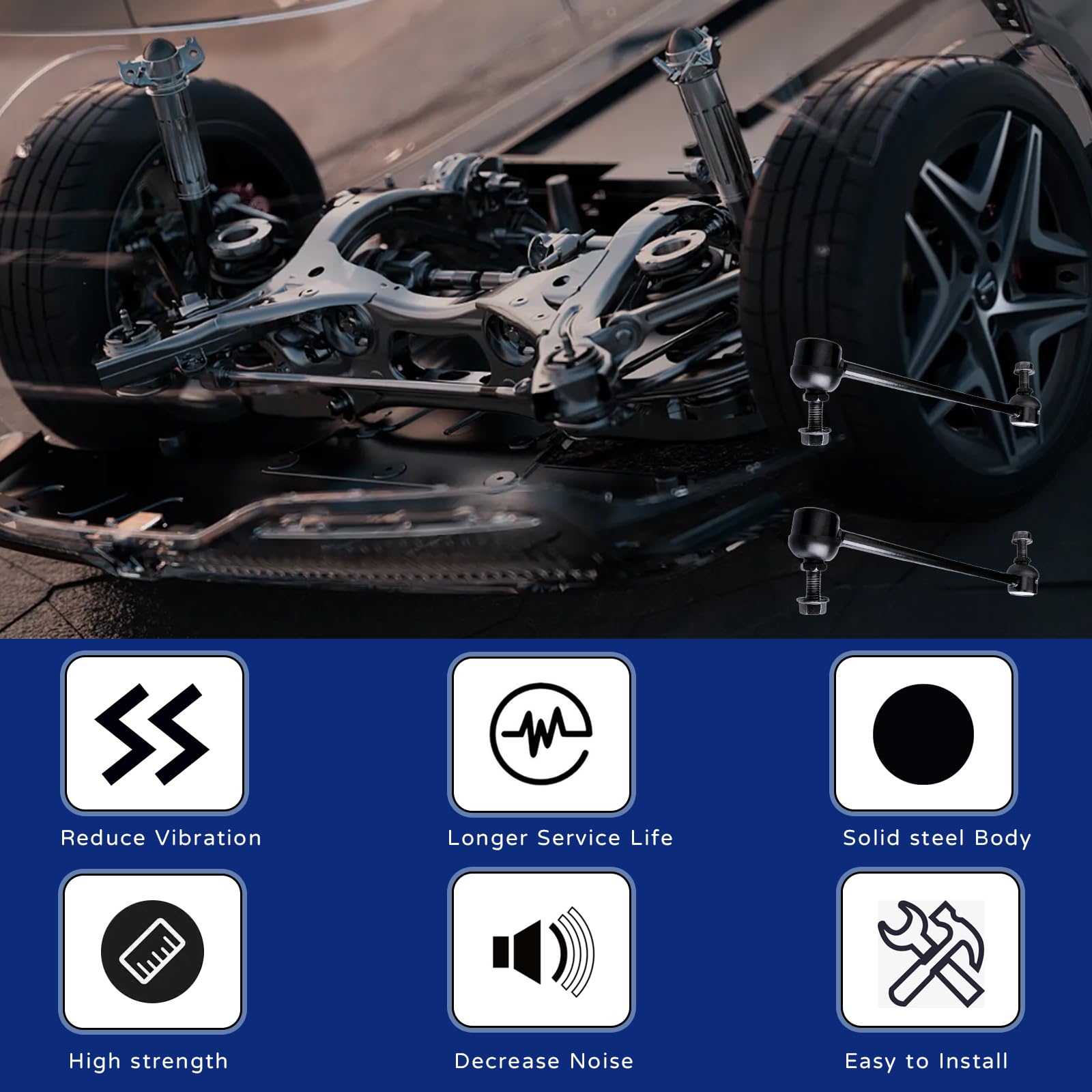 2 Pack Front Stabilizer Bar Link Kit Fits For Dodge Journey 2009-2018, Sway Bar End Links, Suspension Bar Link K750382