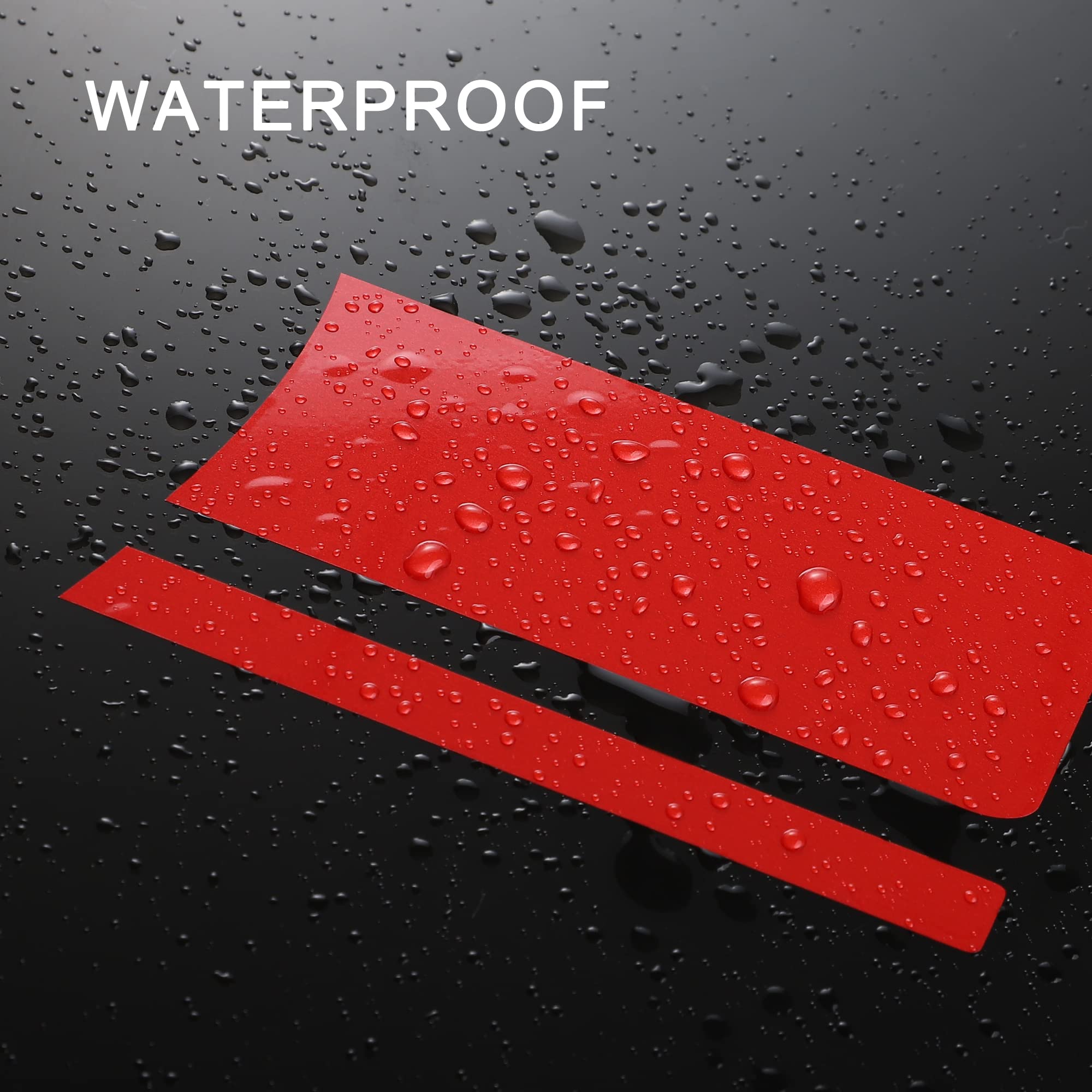 TOMALL 6pcs Wheel Rim Stripe Reflective Stickers for Car Vinyl Reflective Safety Decoration Stripe Universal Rim Decals for Bumper Fender Accessories (Red)