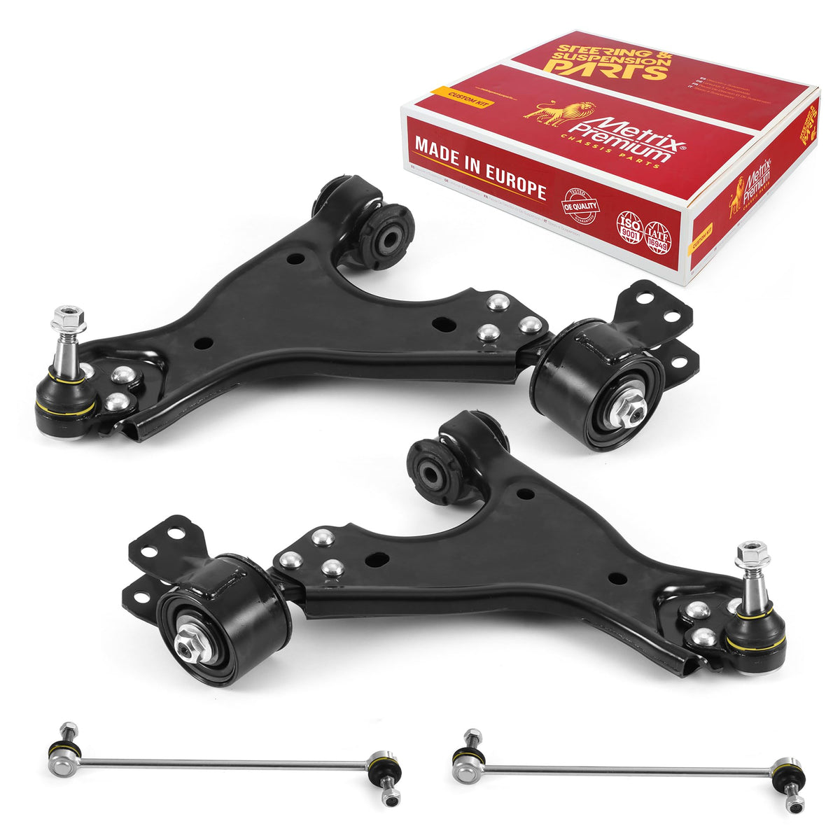 Metrix Premium Chassis Parts - 4 Pc Front Lower Control Arm & Front Sway Bar Stabilizer End Link Kit Fits 07-16 Gmc Acadia, 09-1