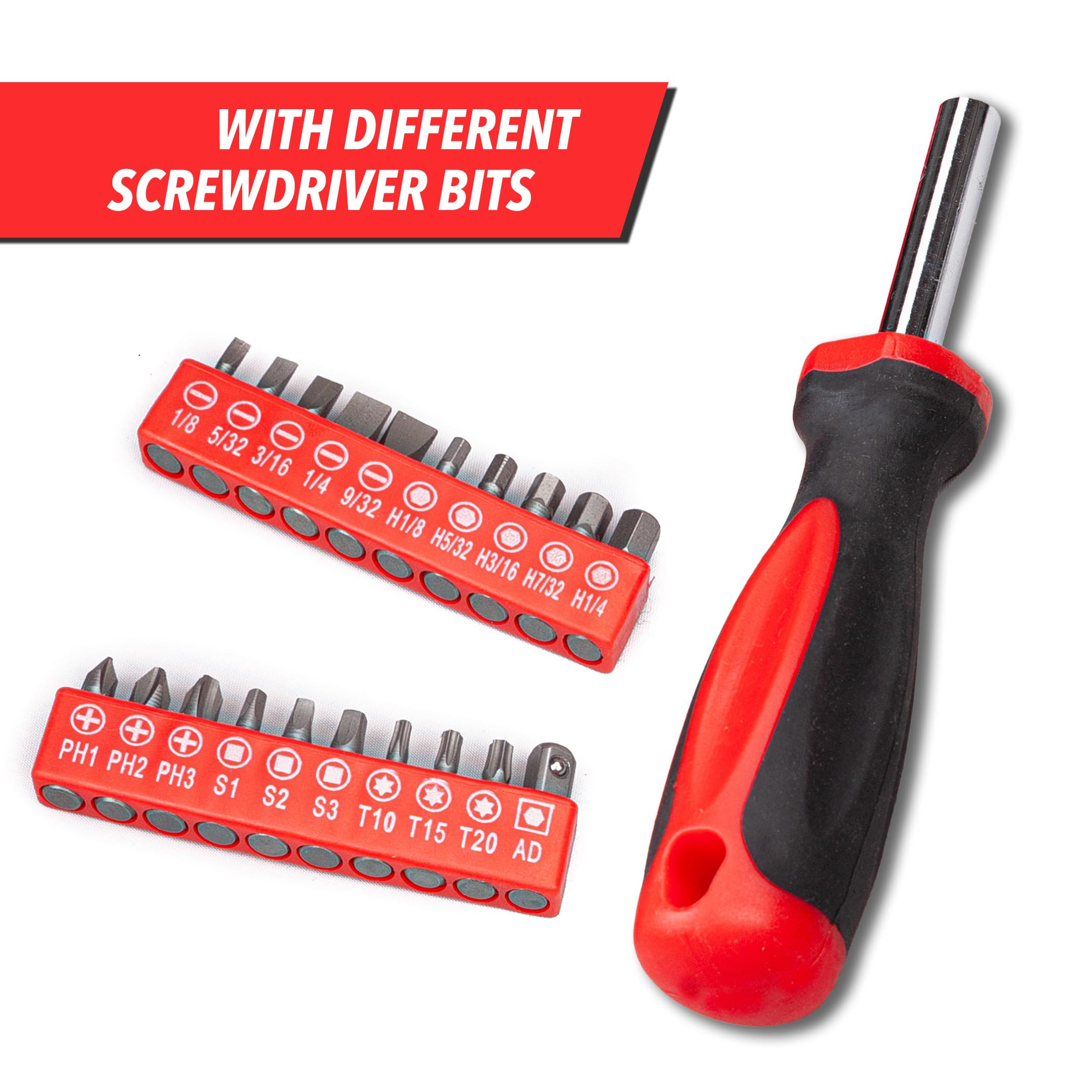 Cartman 136Piece Tool Set General Household Hand Tool Kit With Plastic Toolbox Storage Case