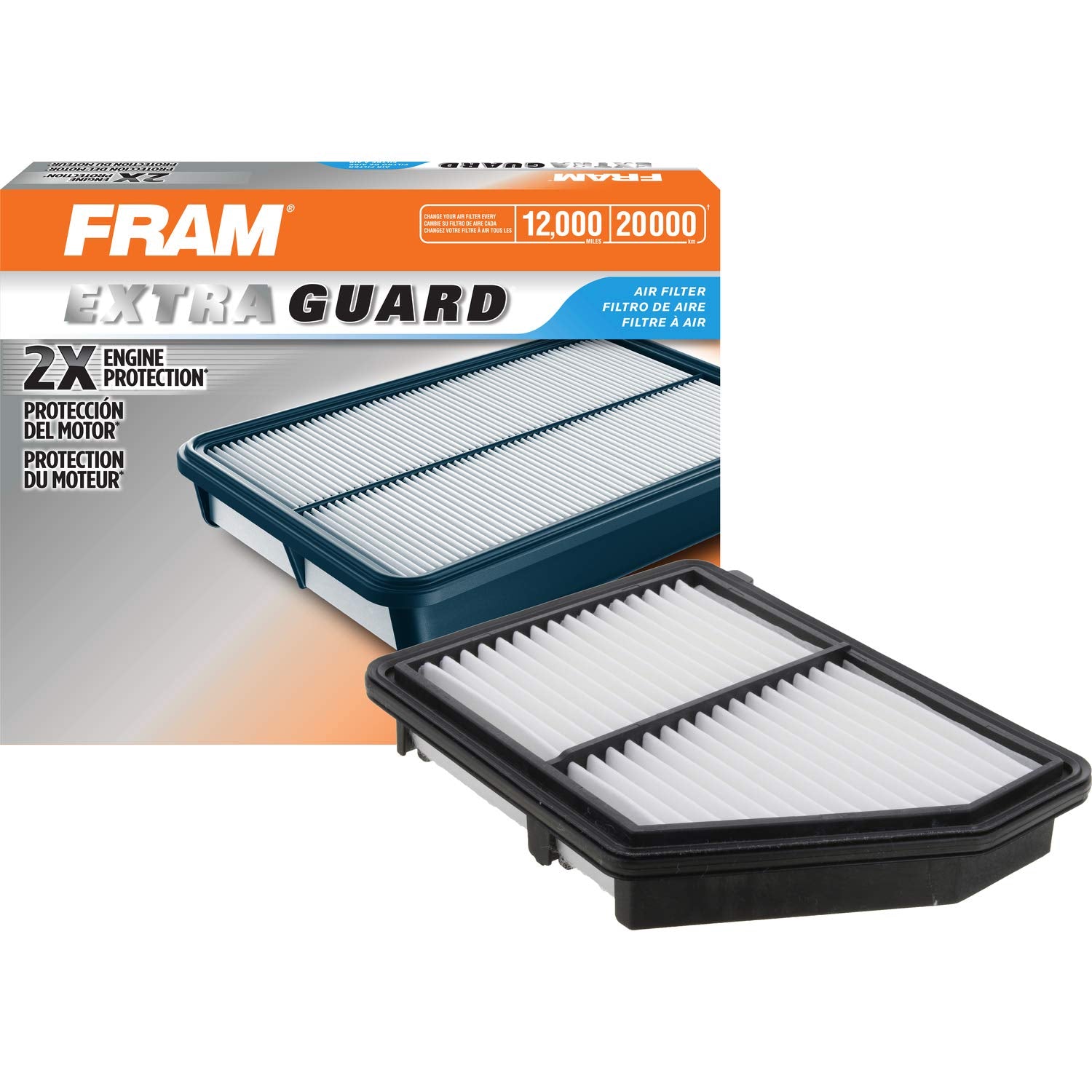 FRAM Extra Guard Engine Air Filter Replacement, Easy Install w/Advanced Engine Protection and Optimal Performance, CA12051 for S