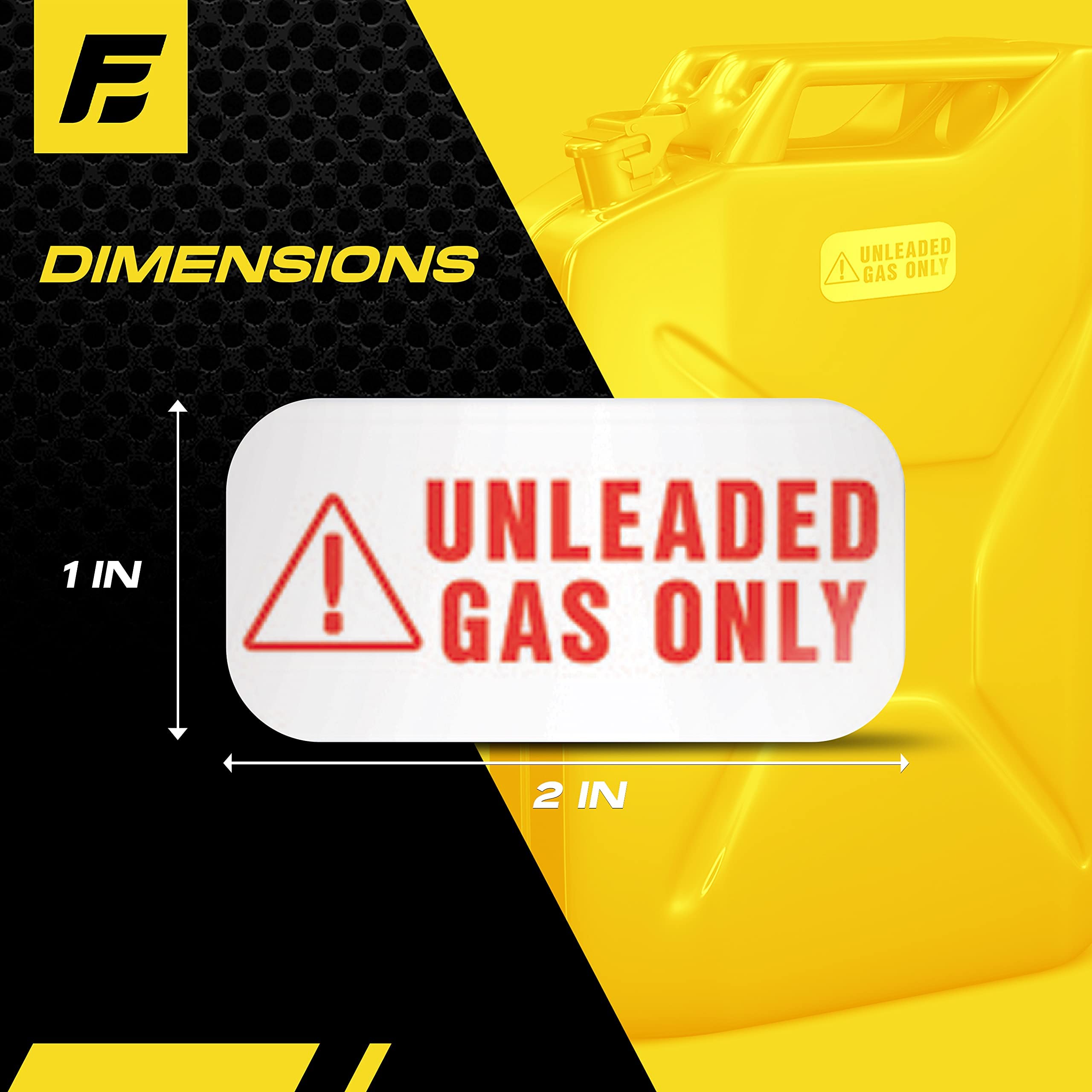 Unleaded Sticker, Unleaded Fuel Only Sticker For Fuel Cans And Outdoor Power Equipment - Weather Proof, Extreme Stick, Commercial Grade Fuel Labels By Fuel Stickers - Usa Made (2X1 Inch), 4 Labels