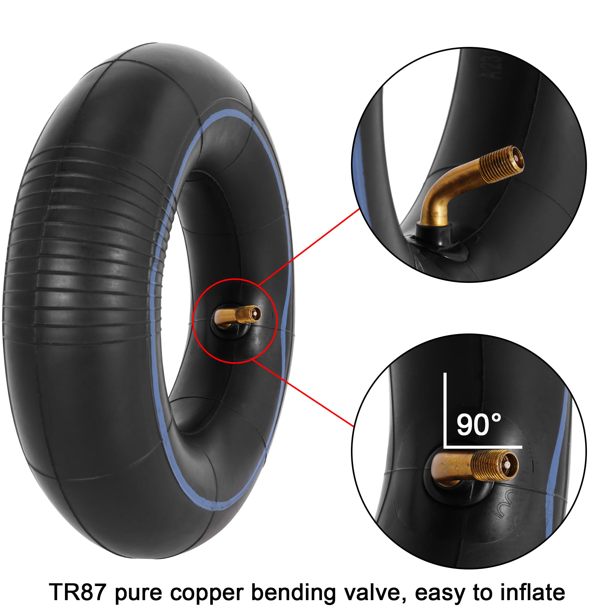 2.80/2.50-4 Inner Tube, 2.80-4 Go Cart Inner Tube 2.50-4 Tube (2 Pack) With 90° Tr87 Bent Valve Stem Replacement For Scooter Hand Trucks Utility Cart Lawn Mowers Wheelbarrows Skateboard And Atv