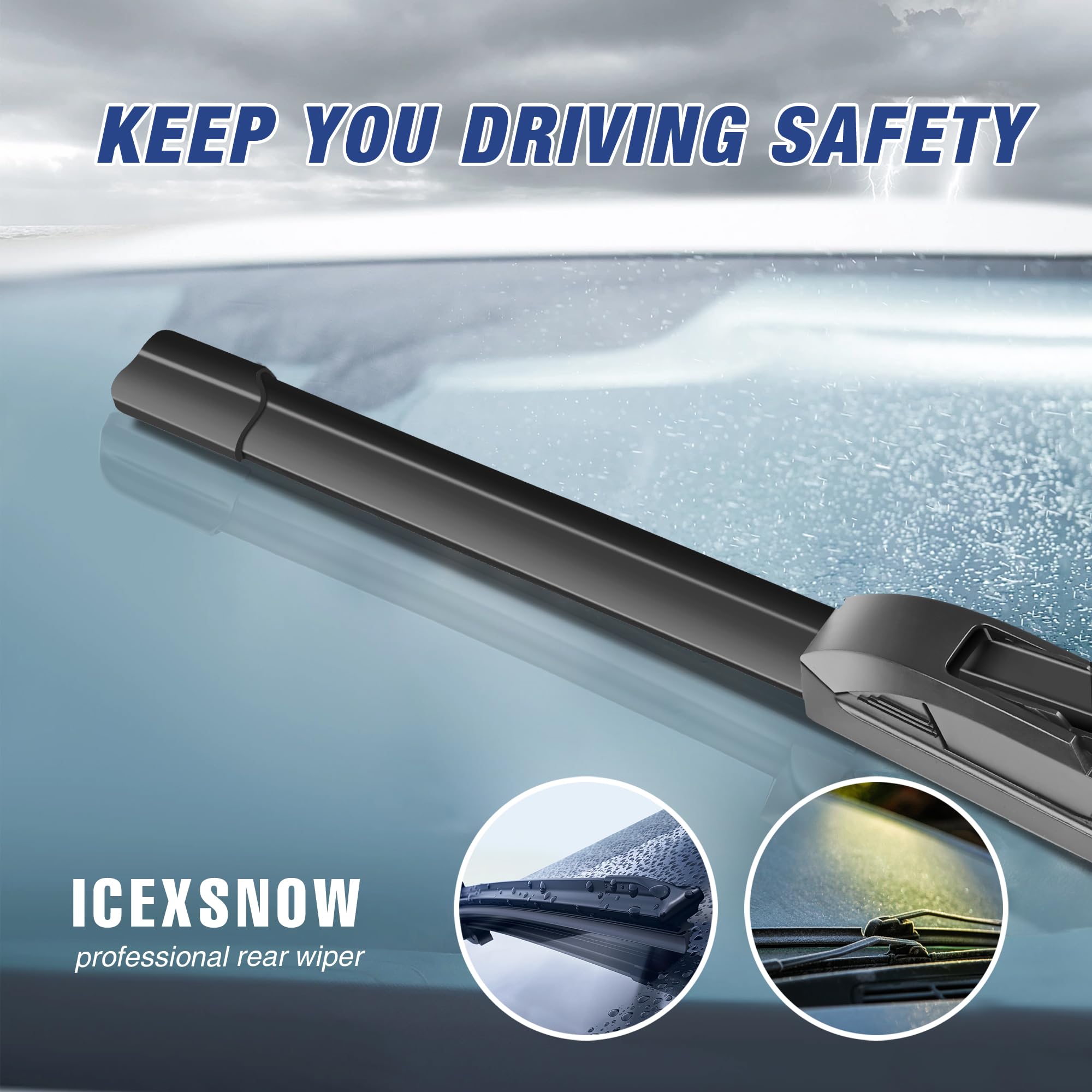 Icexsnow 24''+19'' Silicone Wiper Blades Replacement For Toyota Camry 2002-2006 Ford Fusion 2012-2006 Chevy Malibu 2015-2013 Equ