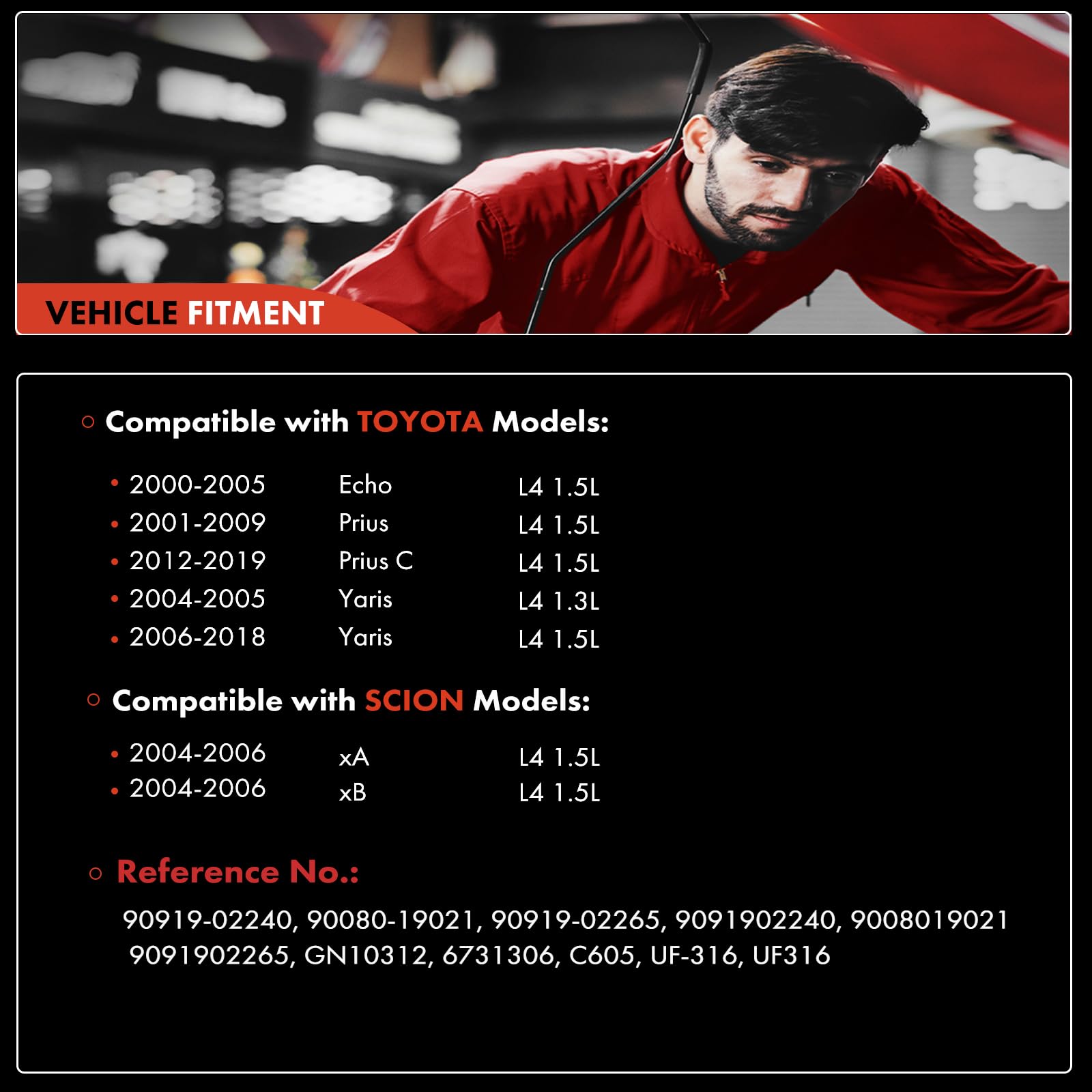 A-Premium 4Pcs Ignition Coil Packs Compatible With Toyota & Scion Vehicles - 1.3L 1.5L Dohc - Echo 2000-2005, Prius 2001-2009, P