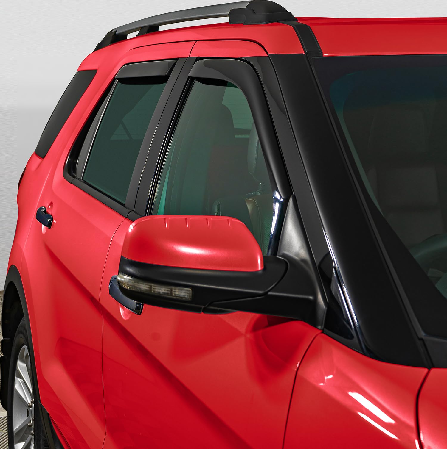 Voron Glass In-Channel Extra Durable Rain Guards For Ford Explorer 2011-2019, Window Deflectors, Vent Window Visors, 4 Pieces -