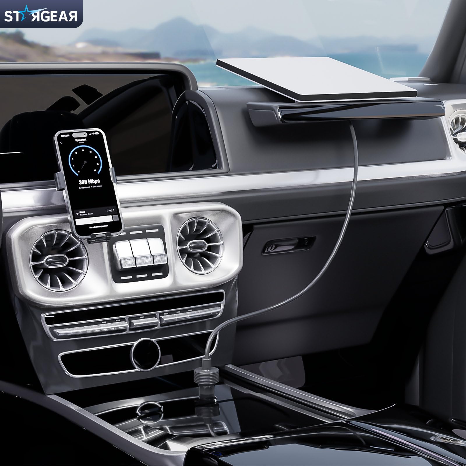 Stargear Starlink Mini Cable 12V 3M/10FT, Starlink Mini Accessories 16AWG Cigarette Lighter to DC Cord, Starlink Cable 12V-48V C