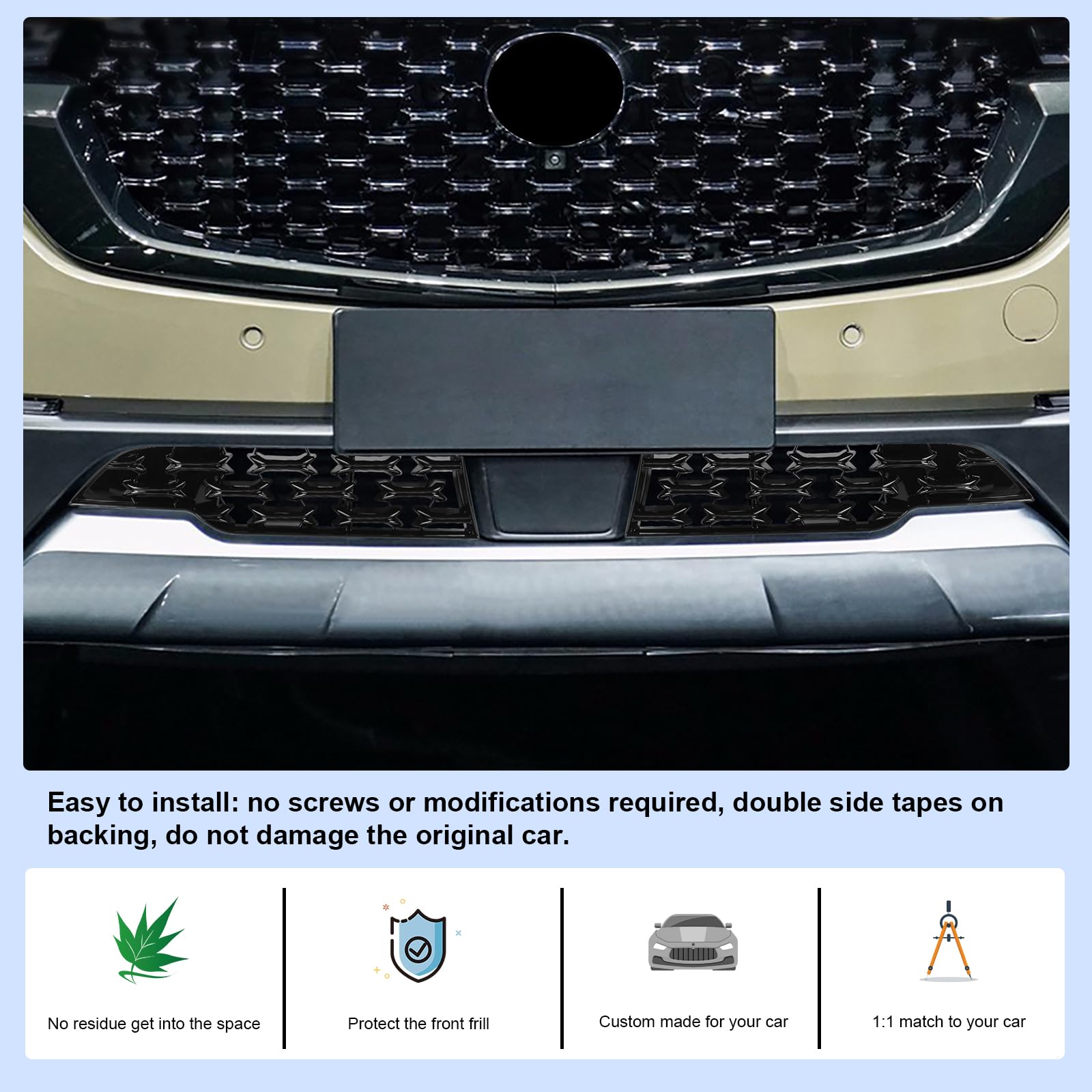 Cdefg 2023 2024 2025 Cx-50 Front Grill Mesh Inserts Trims Cx50 Front Grille Guard For 2023 2024 2025 Mazda Cx-50 Car Exterior Accessories Abs Material, 2Pcs(For 2023-2025 Cx-50 Front Grills)