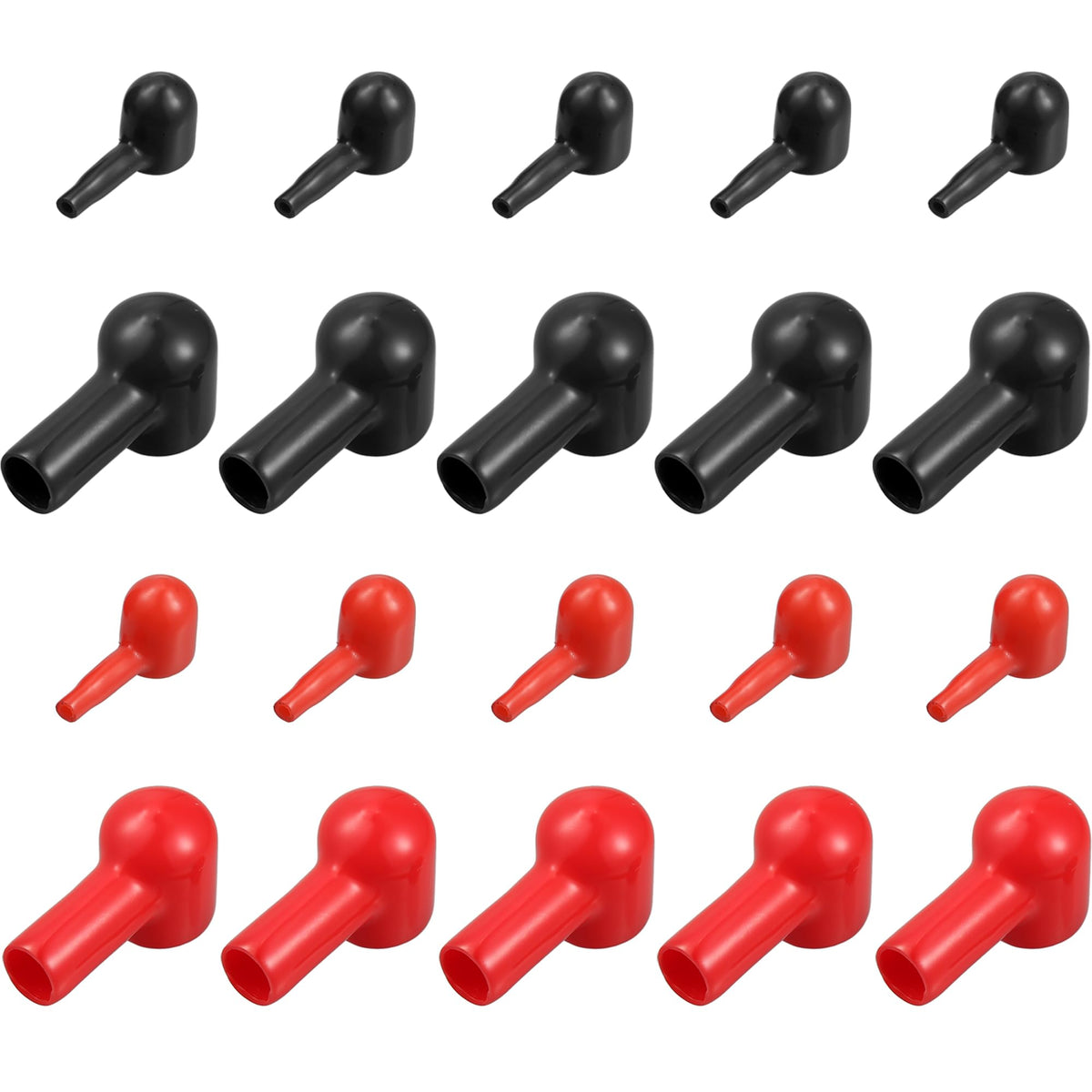 X AUTOHAUX Battery Terminal Boots Insulating Rubber Covers Red Black Cable Lug Protector Cover Lug Caps for Car Marine 20 Pcs