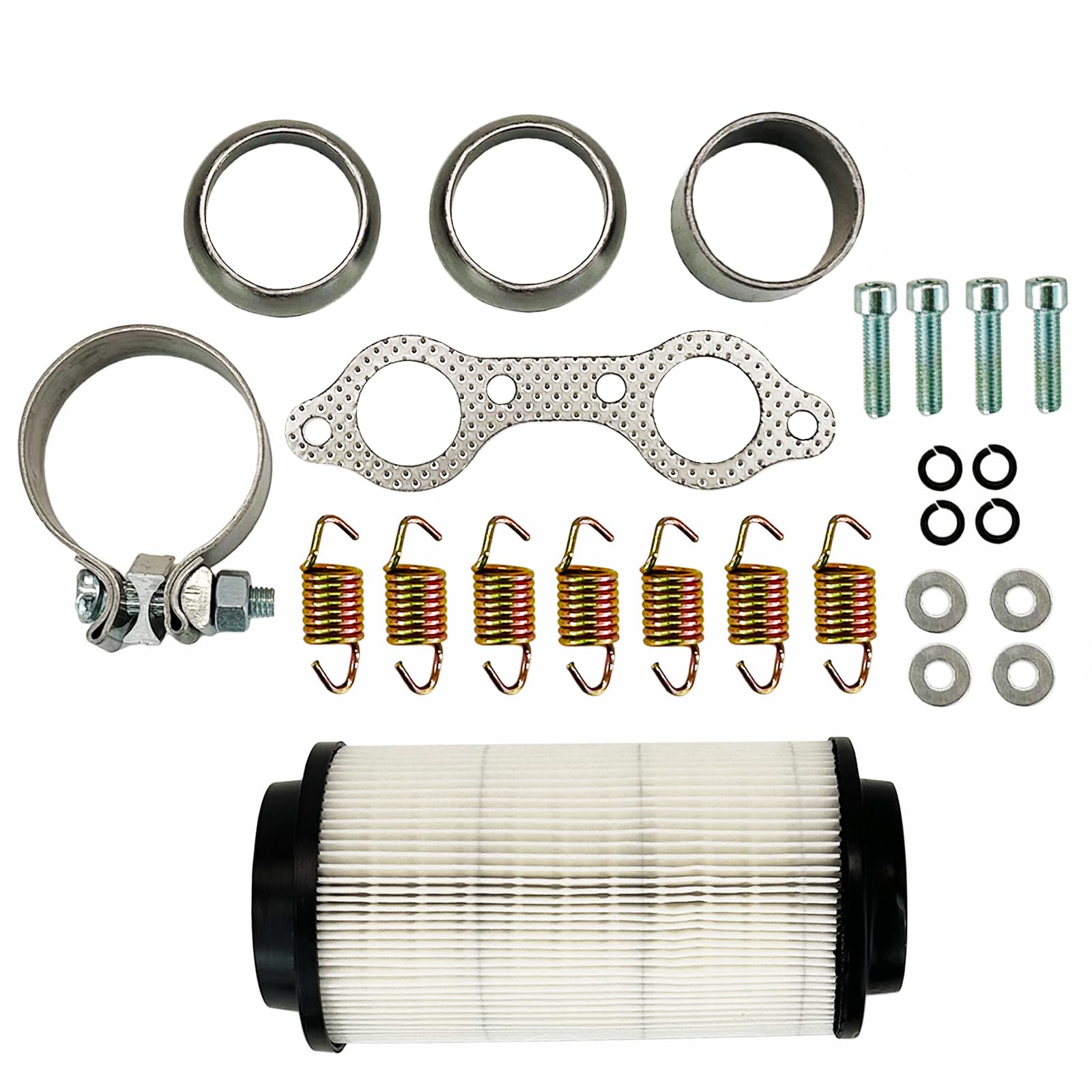 Phoddar Exh/Aust Pipe Manifold Gasket Spring Rebuild Kit With Clamp For Polaris Ranger Rzr 800 Efi 2008-2010 Sportsman 700 800 9